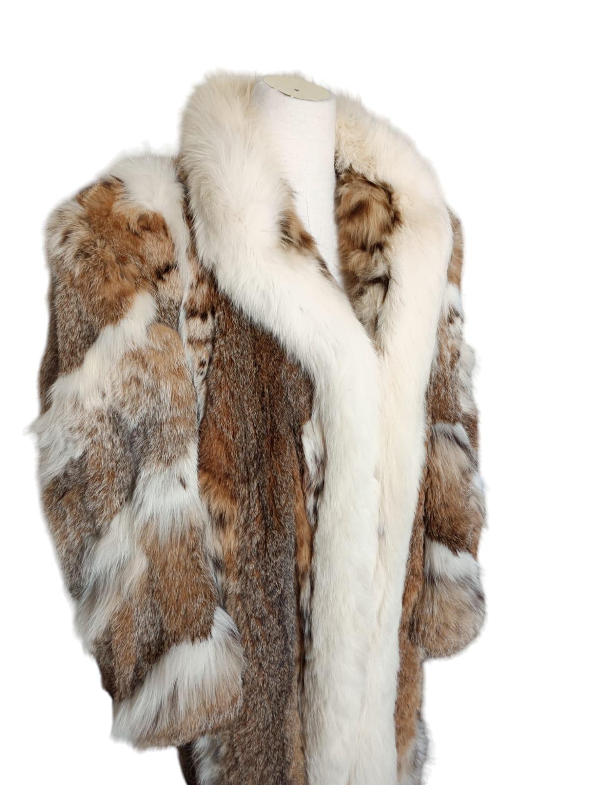 Brown lightweight lynx fur coat size 12 L