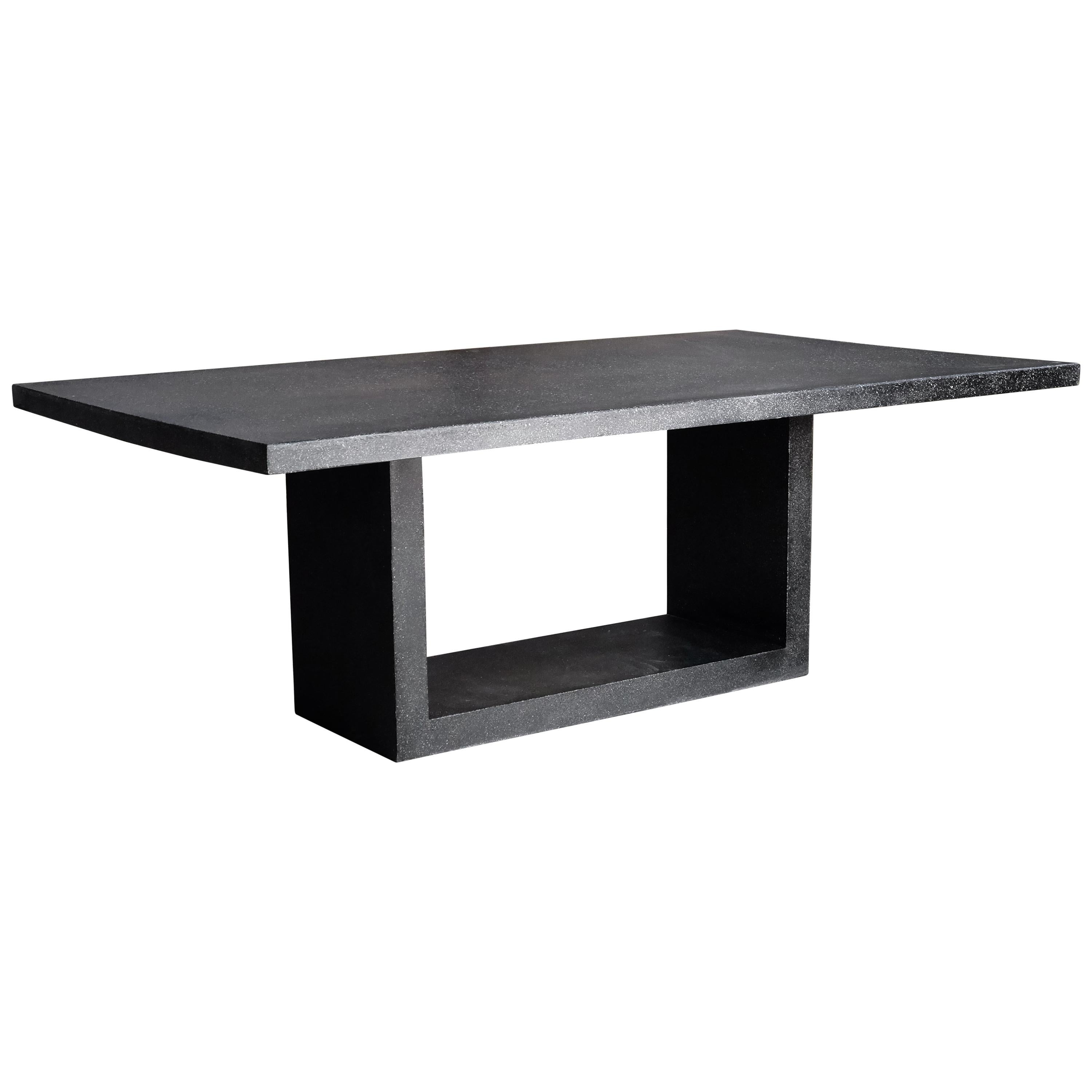 Cast Resin 'Apertura' Dining Table, Coal Stone Finish by Zachary A. Design For Sale