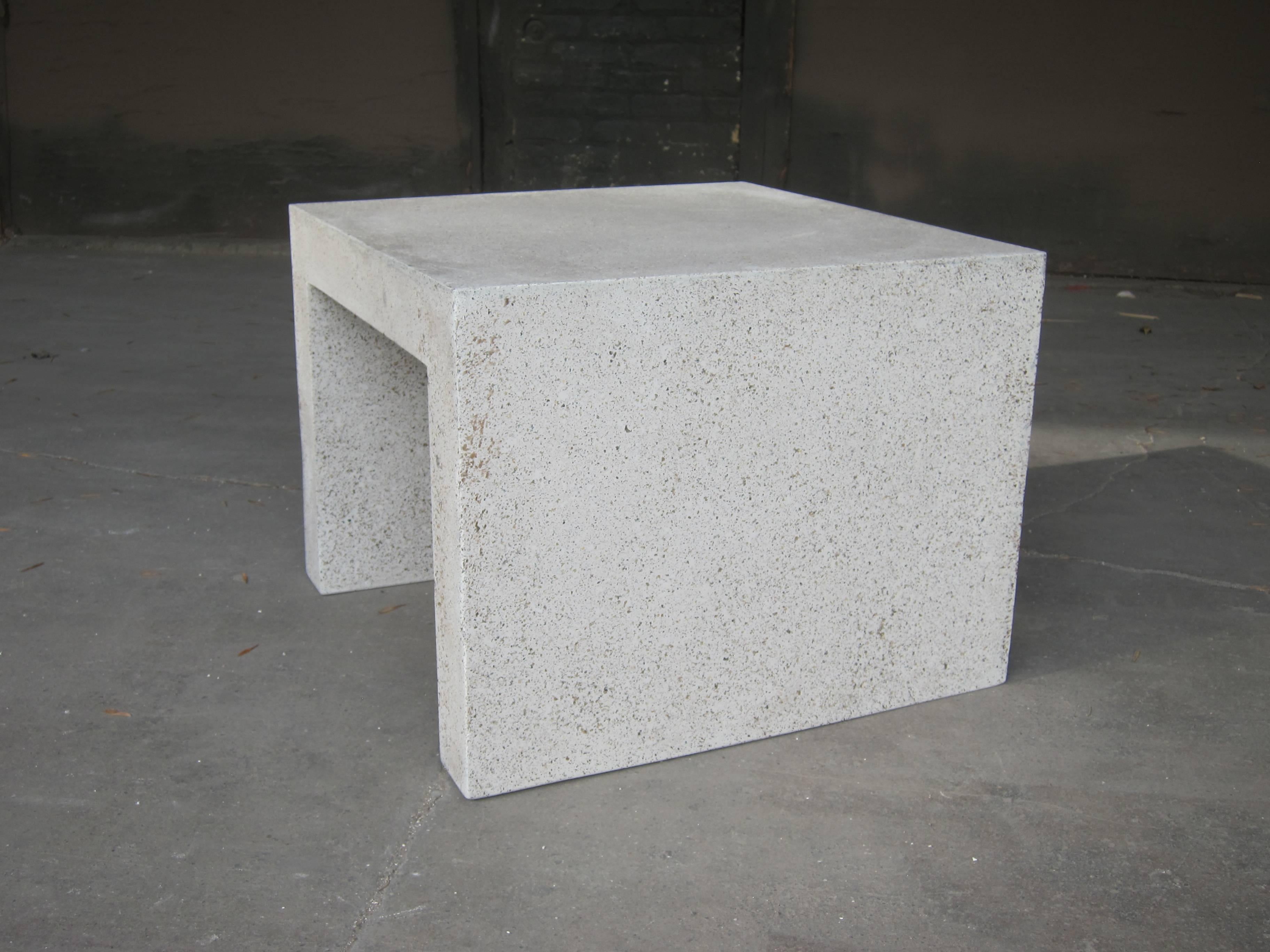 American Cast Resin 'Lynne Tell' Side Table, Natural Stone Finish by Zachary A. Design For Sale