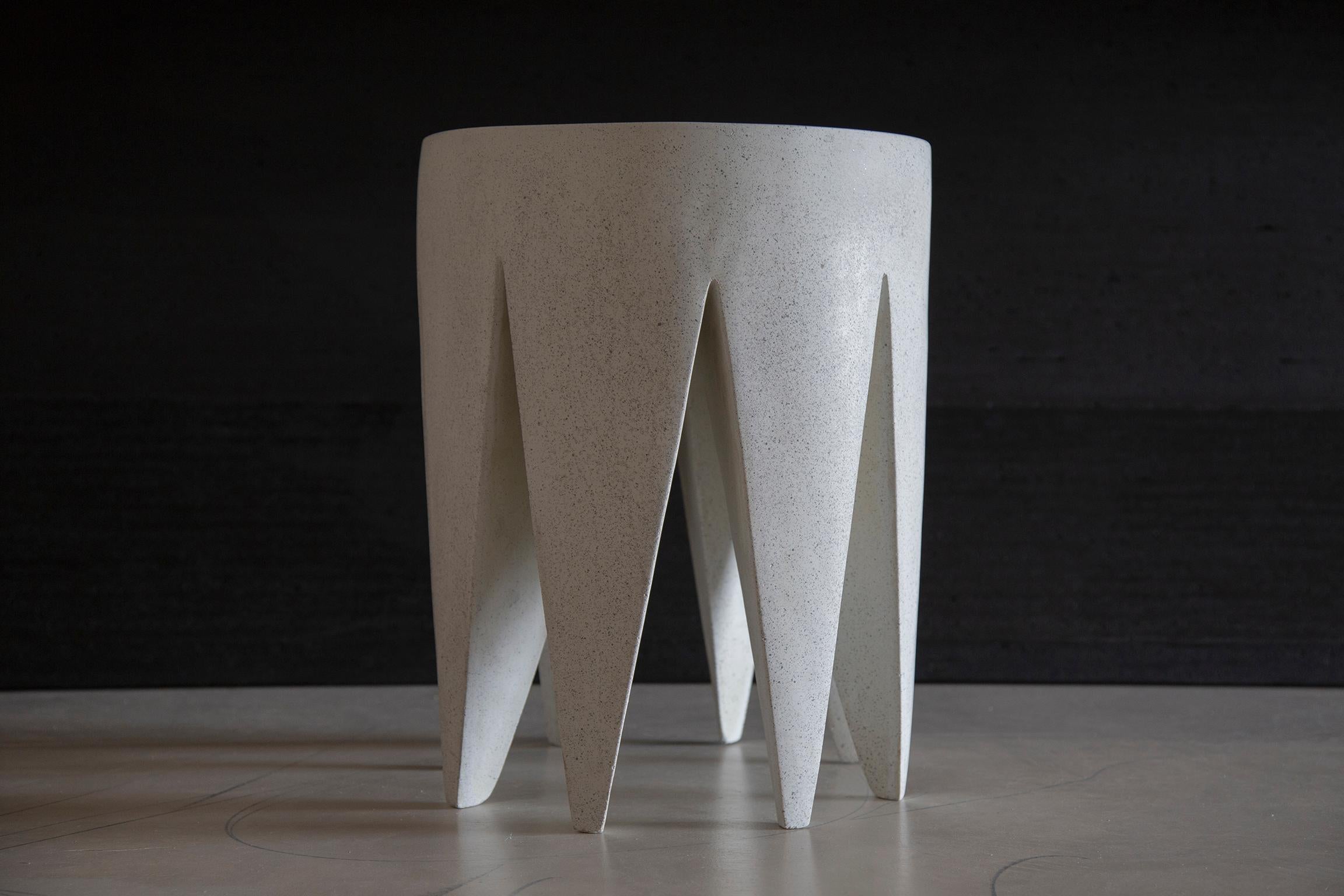 American Cast Resin 'King Me' Side Table, Natural Stone Finish by Zachary A. Design For Sale