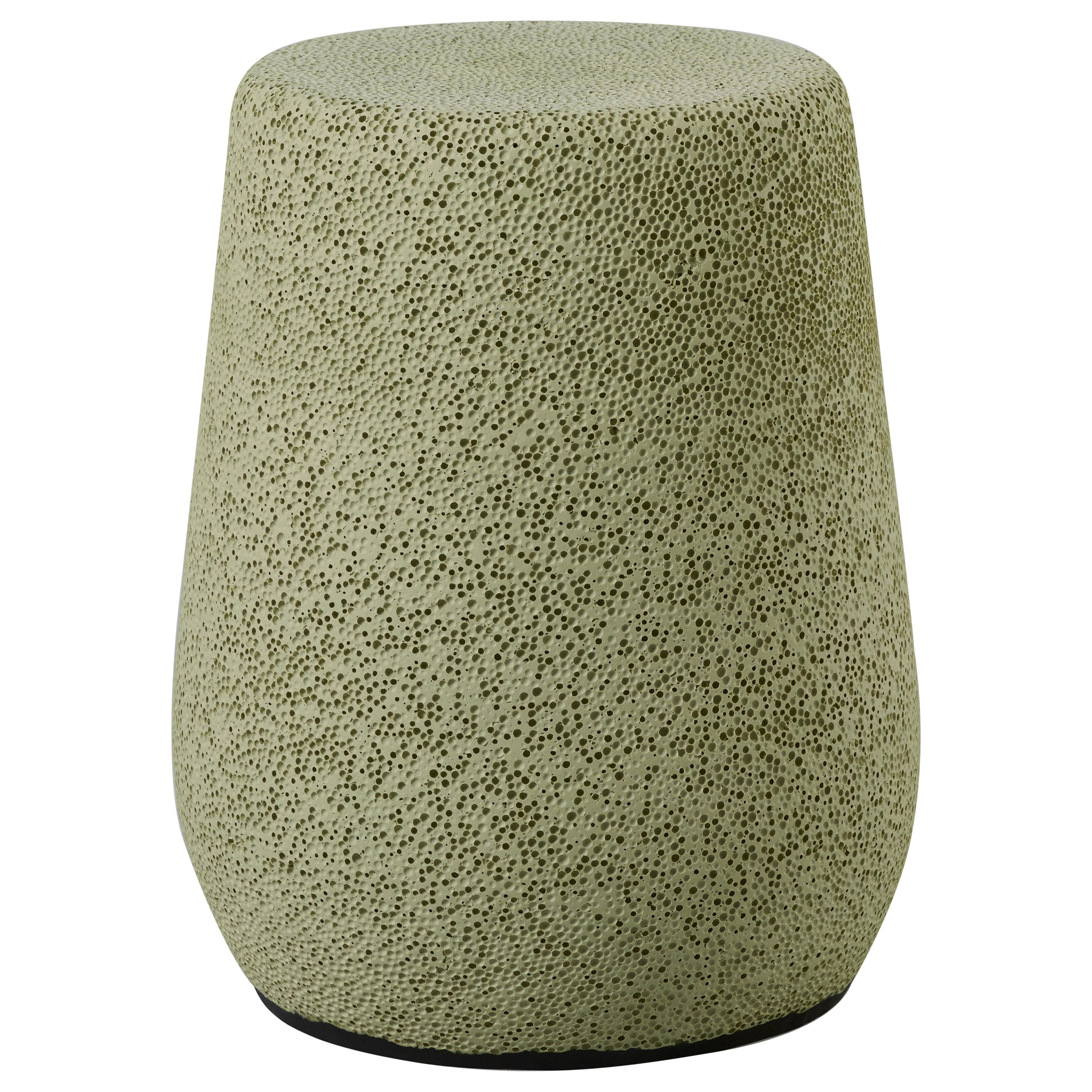 'Lightweight Porcelain' Stool and Side Table by Djim Berger - Yellow Green For Sale