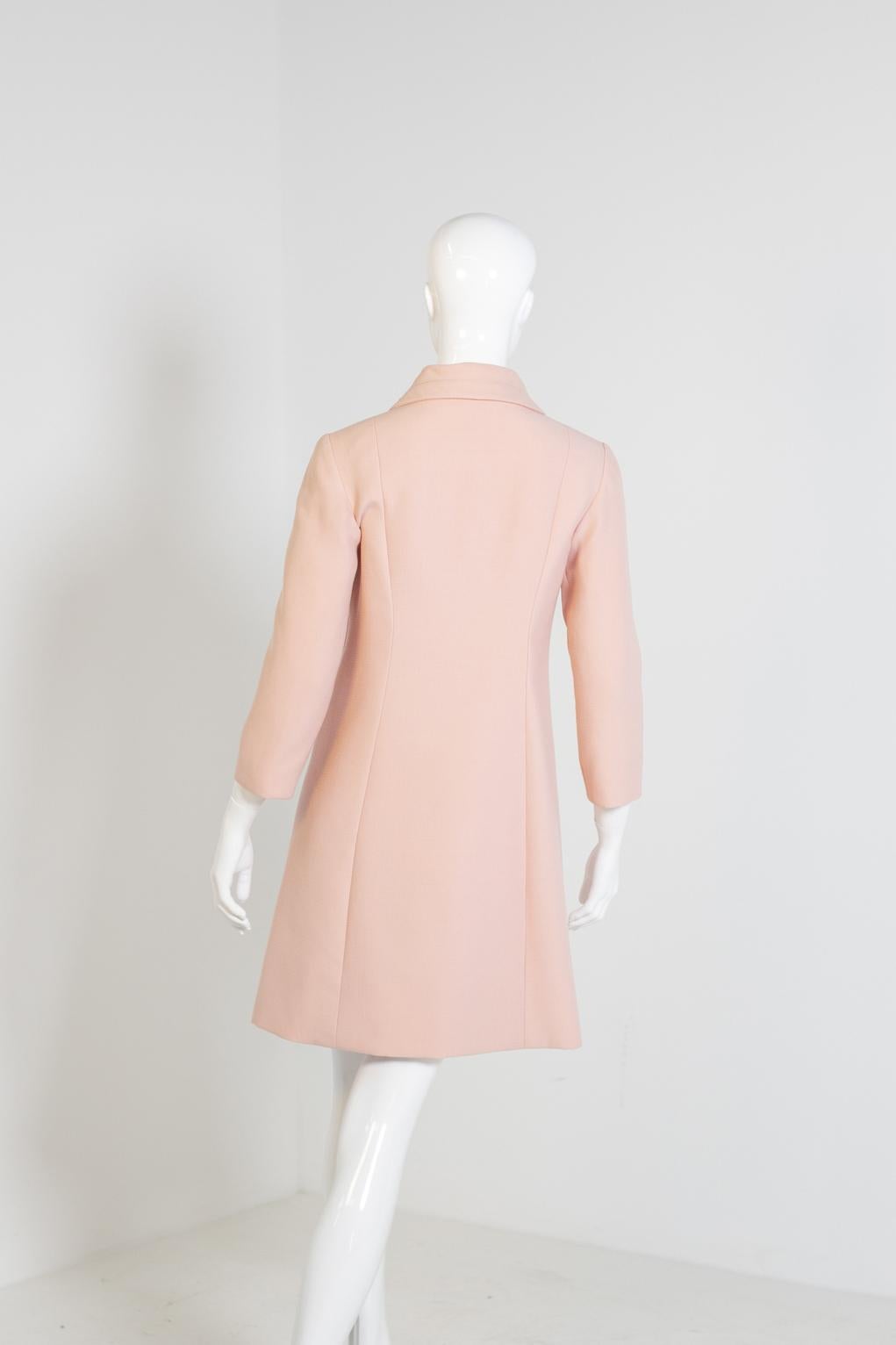 Pierre Cardin Lightweight Pink Wool Coat  For Sale 1