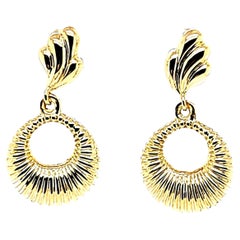 Lightweight Yellow Gold Drop Earrings