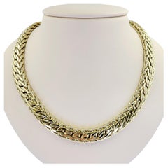 Lightweight Yellow Gold Woven Collar Necklace