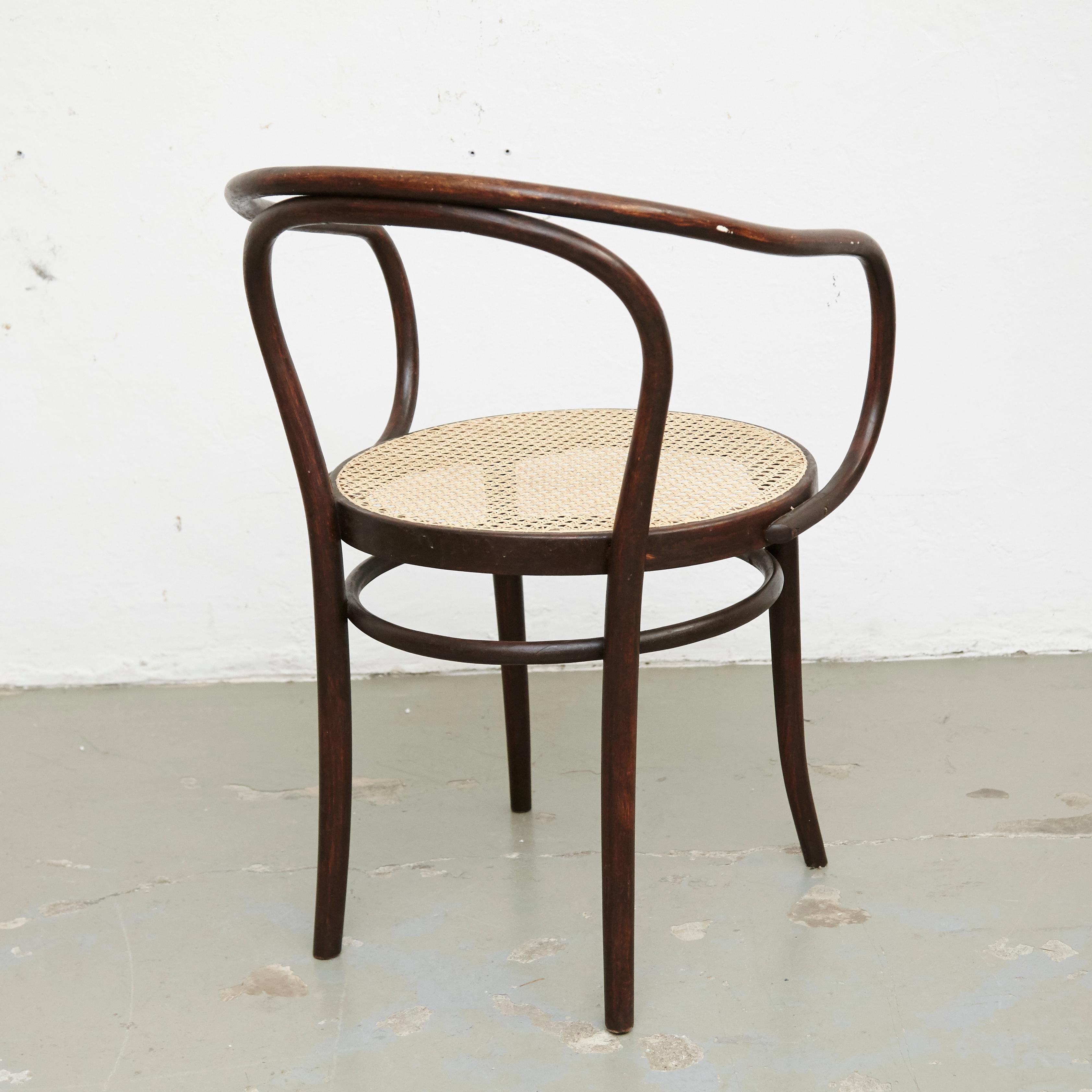 Rotin Fauteuil en bois cintré Ligna B9 / 209, vers 1940