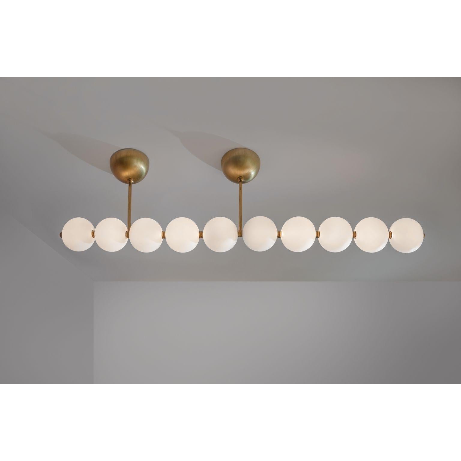 Brass Ligne De Perles Chandelier by Ludovic Clément D’armont For Sale