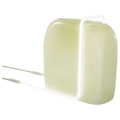 Ligne Light 2 - White Neon, Lime Yellow Glass, by Sabine Marcelis, Table Lamp