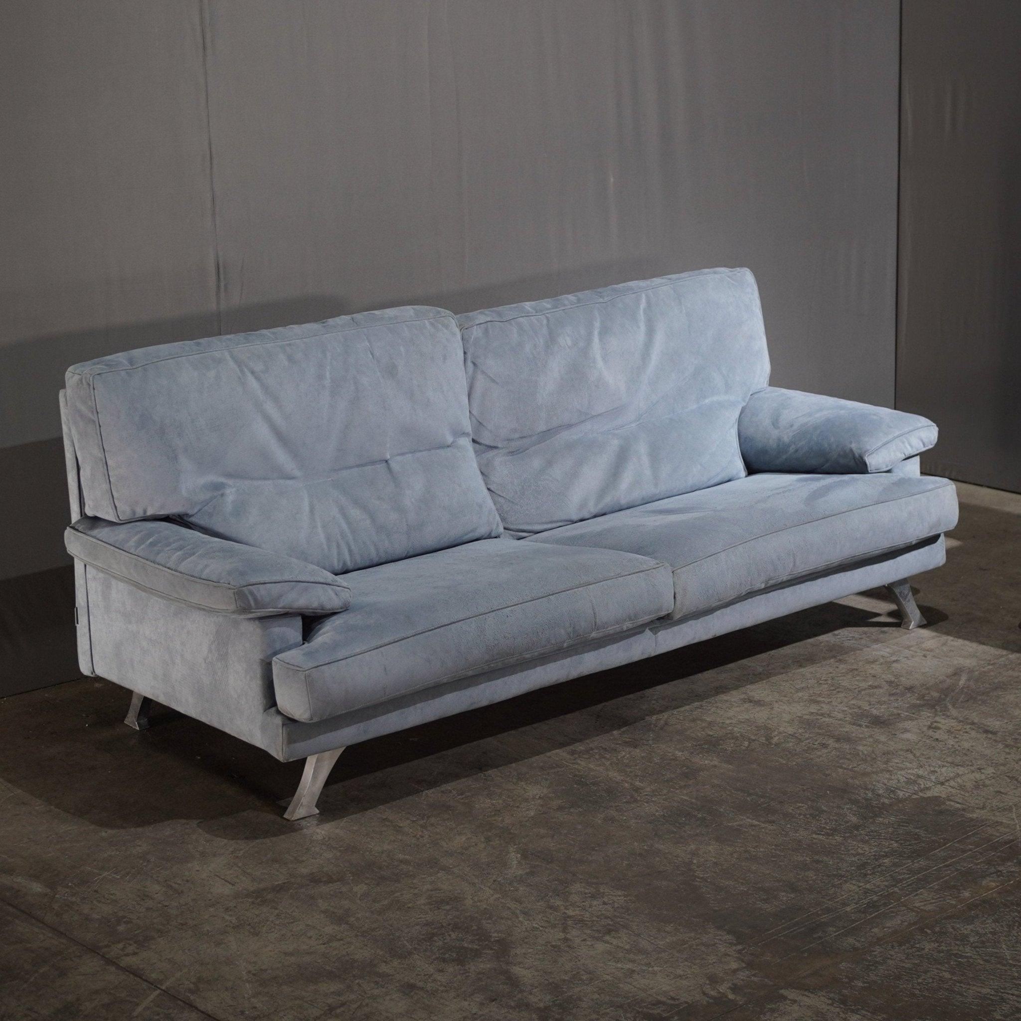 Modern Ligne Roset 3-Seater Sofa in Light Blue Fabric