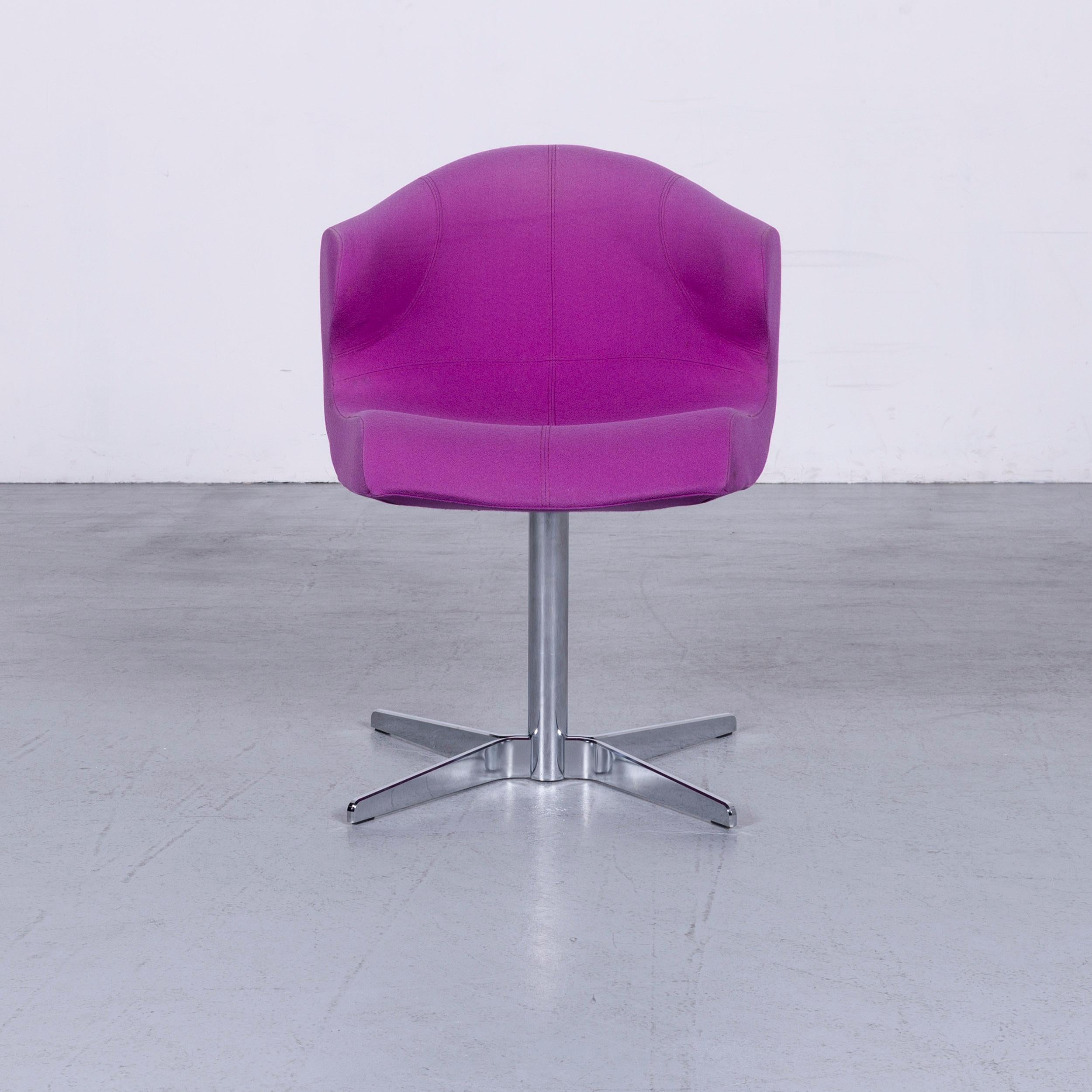 We bring to you a Ligne Roset Alster designer fabric armchair purple one-seat chair.












   