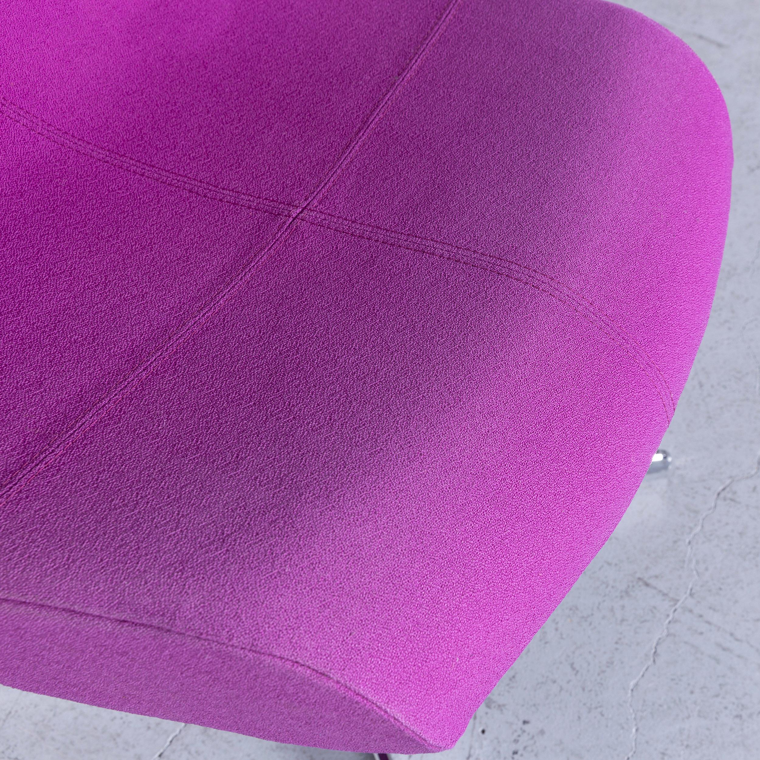 French Ligne Roset Alster Designer Fabric Armchair Purple One-Seat Chair For Sale