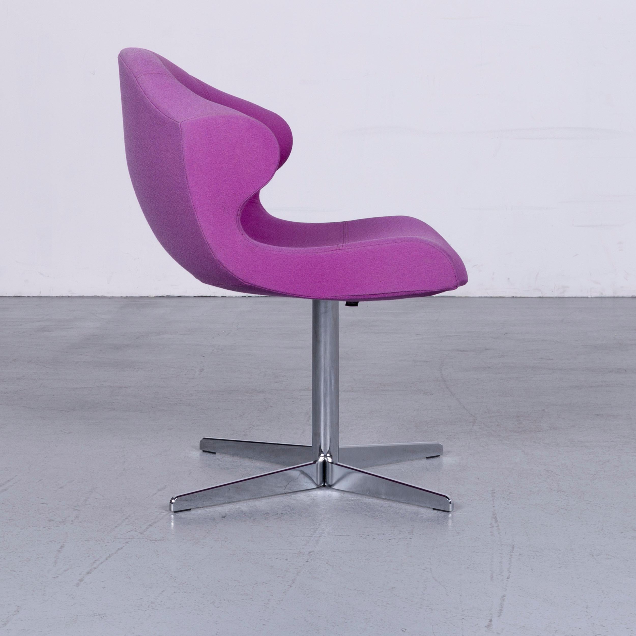Ligne Roset Alster Designer Fabric Armchair Purple One-Seat Chair For Sale 2