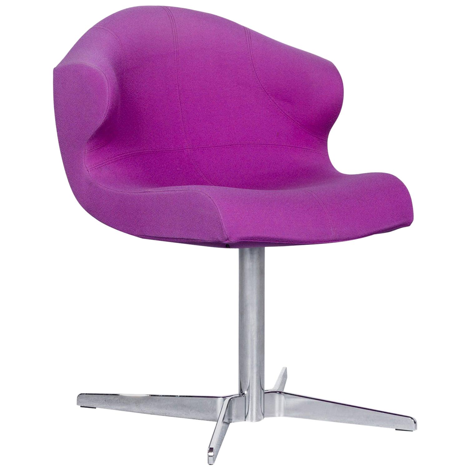 Ligne Roset Alster Designer Fabric Armchair Purple One-Seat Chair For Sale