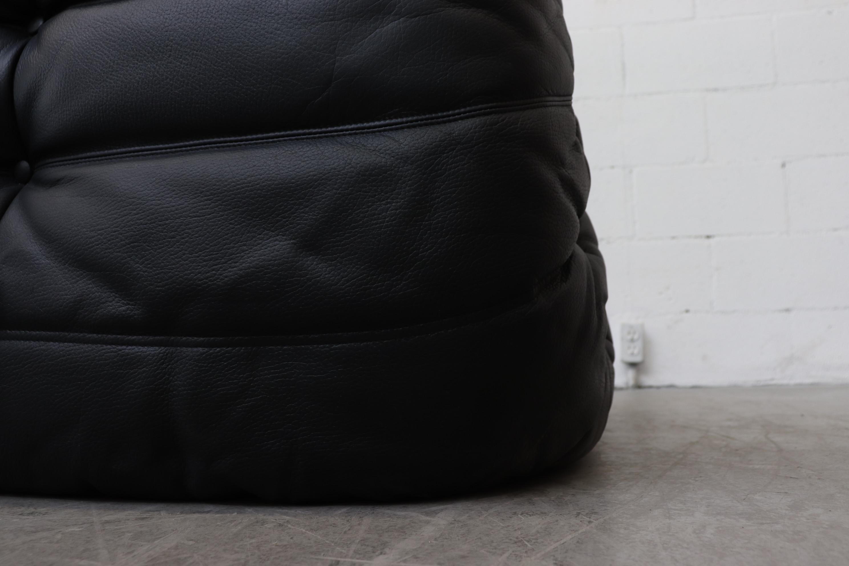 Ligne Roset Black Leather 'TOGO' Sofa 2