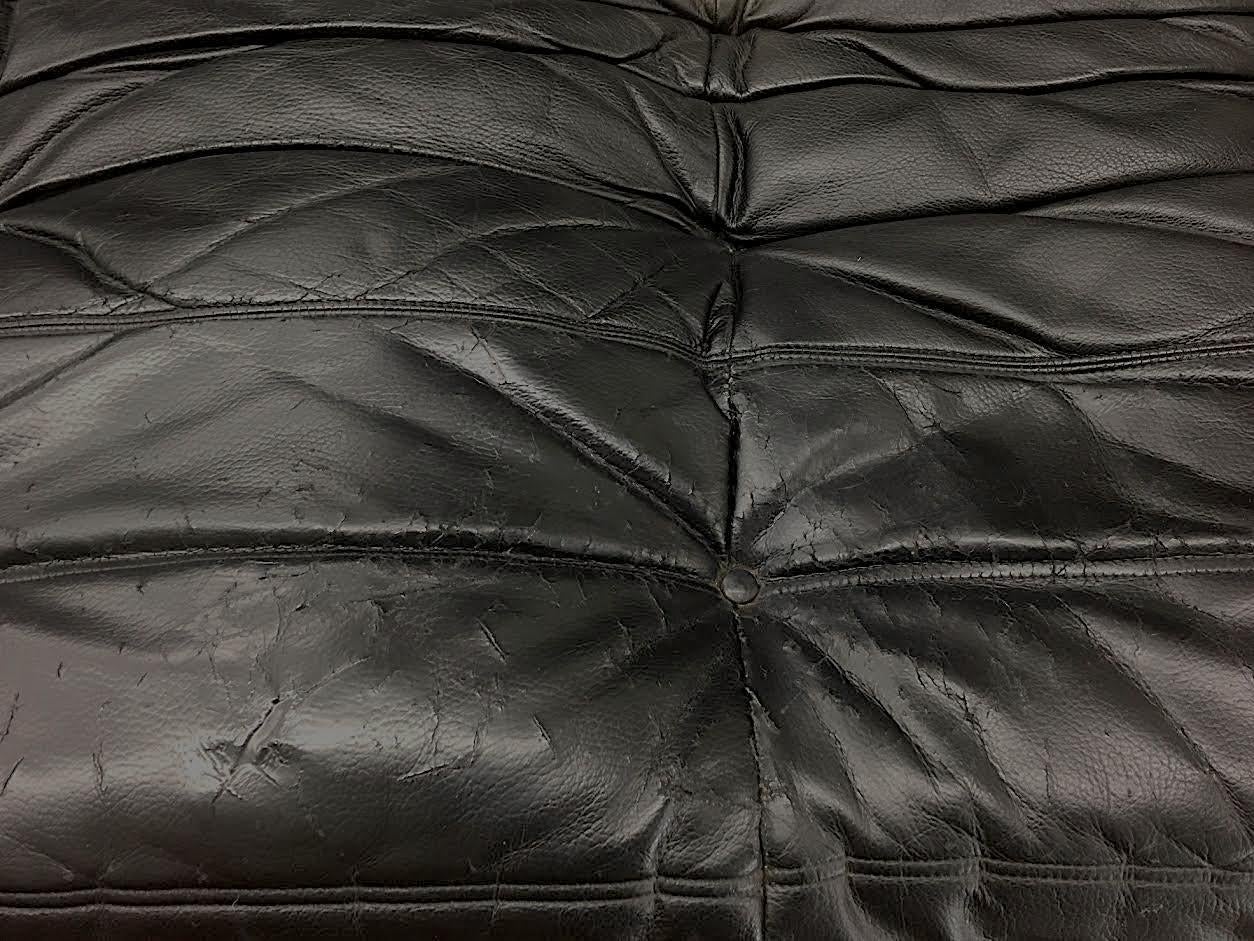 Ligne Roset Black Leather 'TOGO' Sofa 10