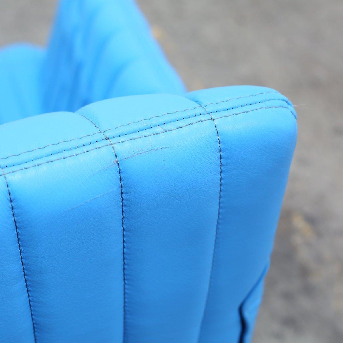 Modern Ligne Roset Blue Facett Armchair by R. & E. Bouroullec For Sale