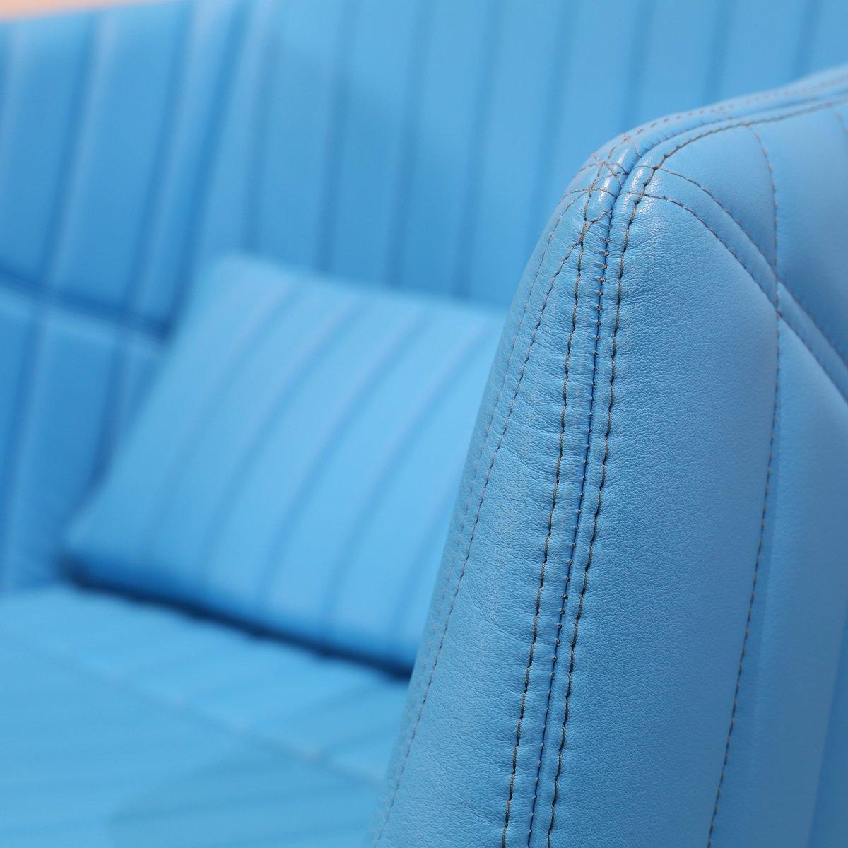 Contemporary Ligne Roset Blue Facett Armchair by R. & E. Bouroullec For Sale