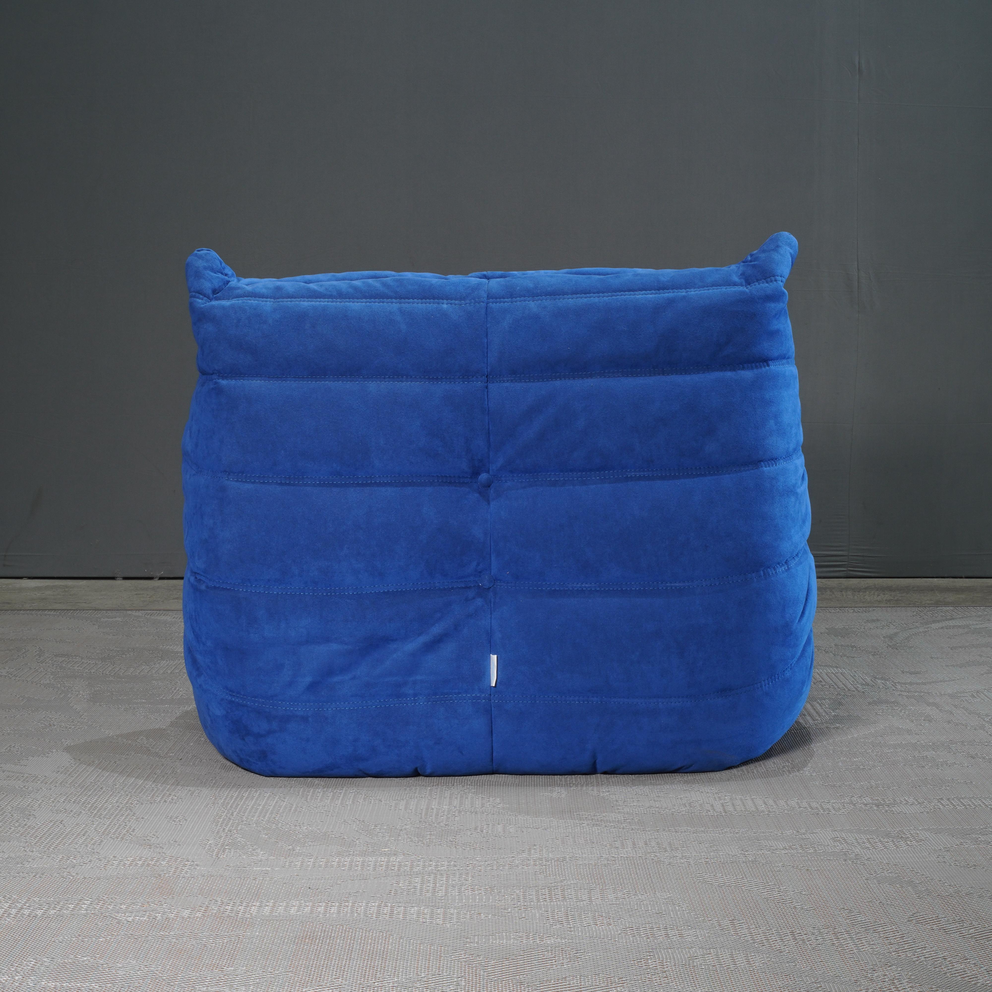 Contemporary Ligne Roset Blue Togo Armchair by Michel Ducaroy