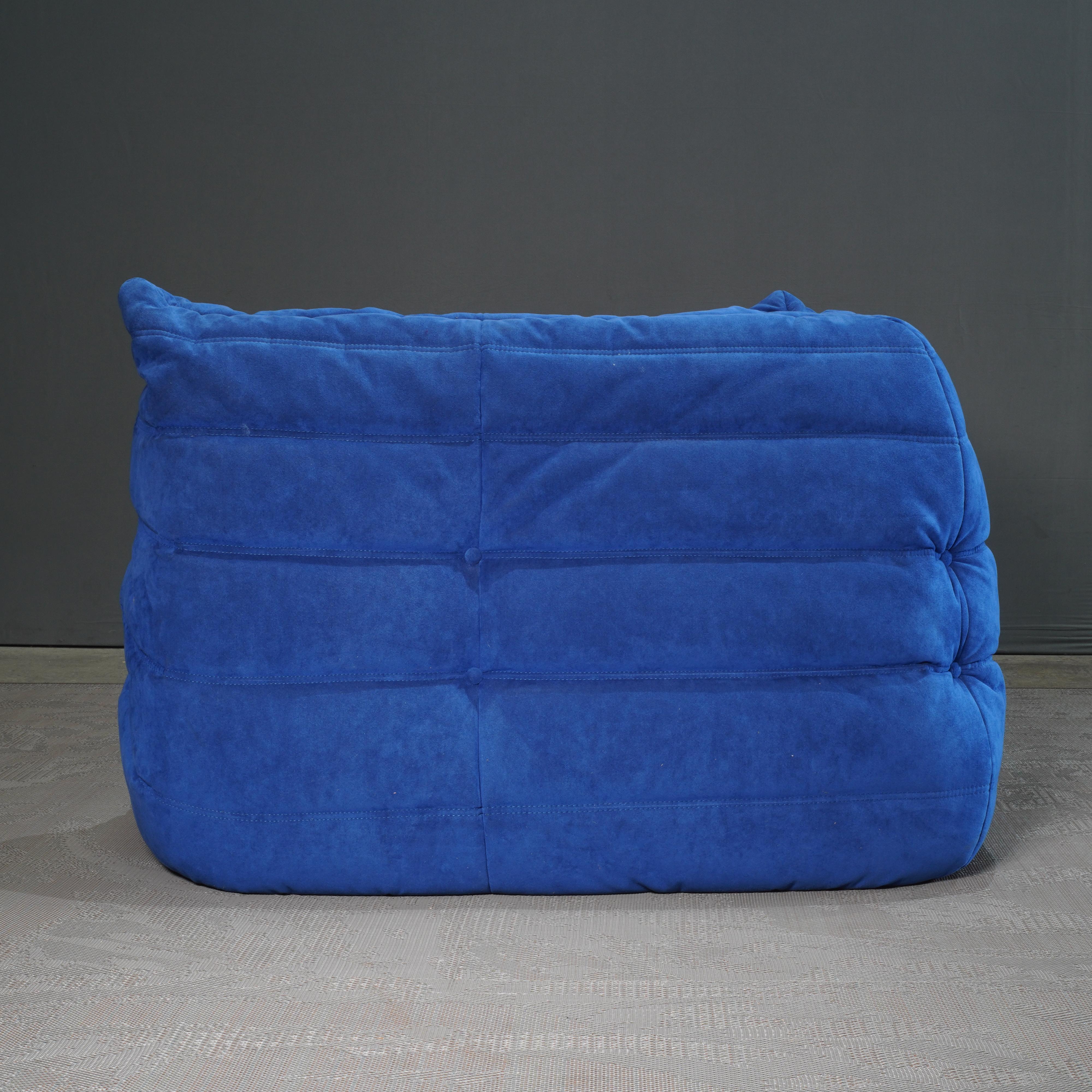 Contemporary Ligne Roset Blue Togo Corner Sofa by Michel Ducaroy