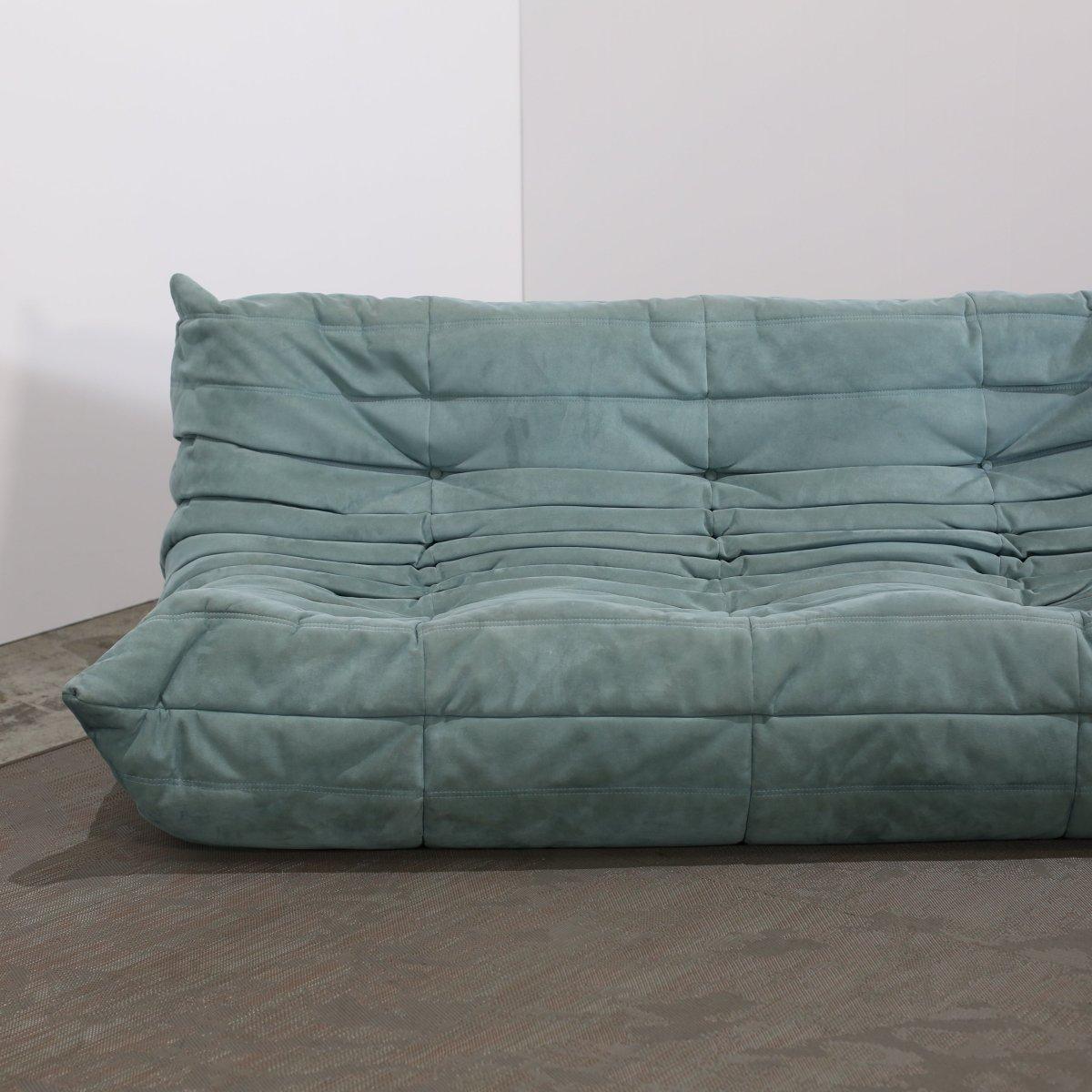 20th Century Ligne Roset Blue Togo Three Seater For Sale
