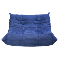 Ligne Roset Blue Two Seater Togo by Michel Ducaroy seat height 40xseat depth 58