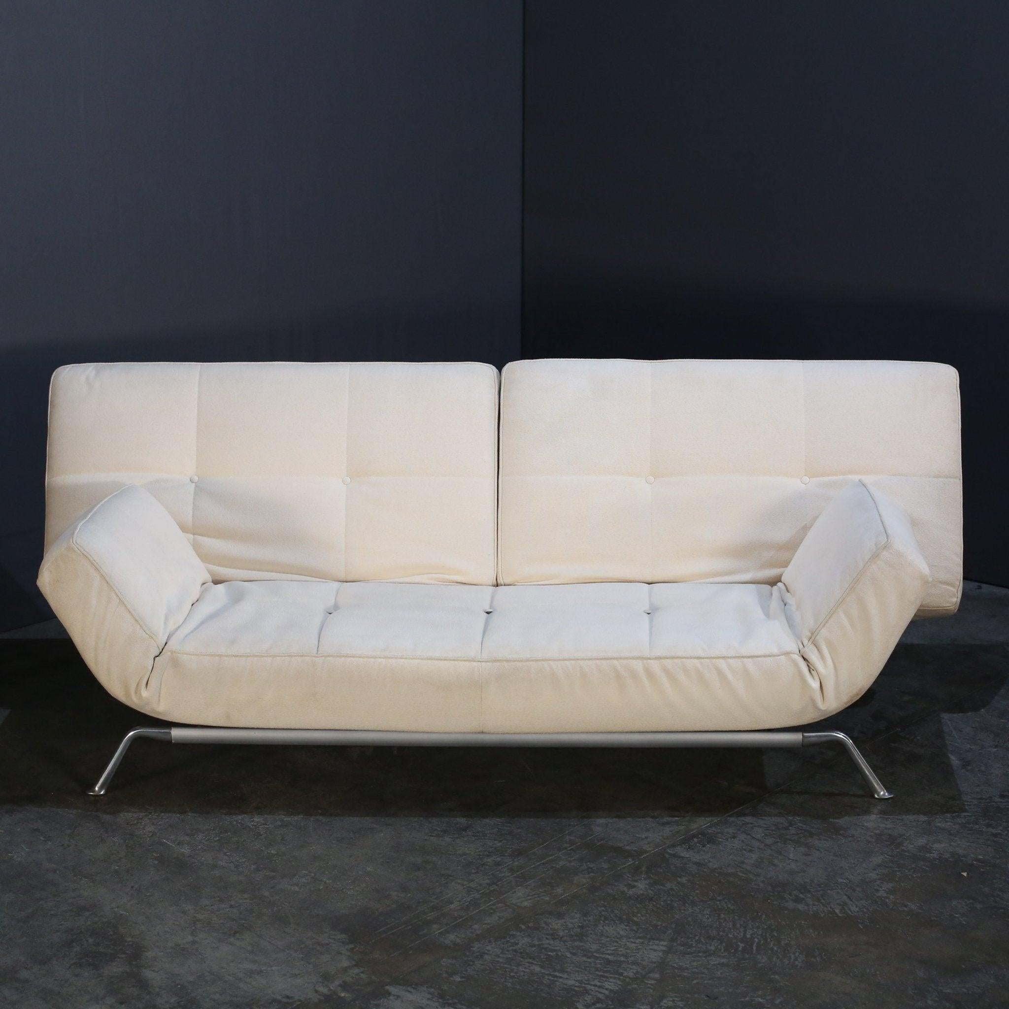 Metal Ligne Roset Boucle Fabric Smala Sofa by Pascal Mourgue