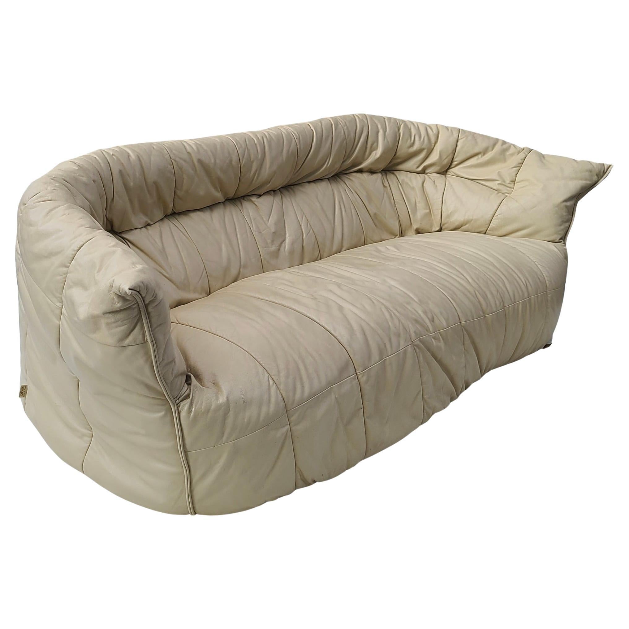 Fin du 20e siècle Ligne Roset Brigantin Leather Sofa Michel Ducaroy en vente