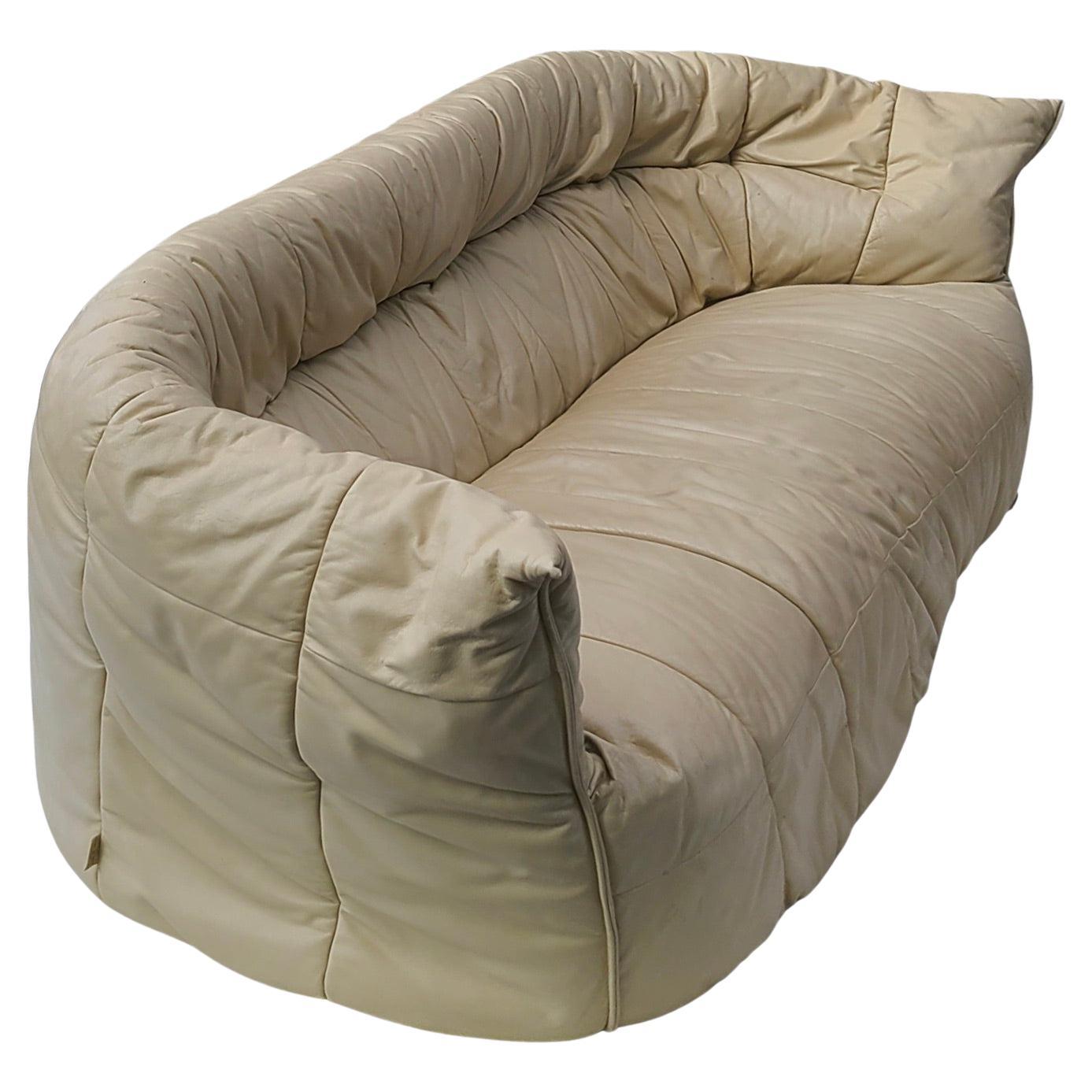 Cuir Ligne Roset Brigantin Leather Sofa Michel Ducaroy en vente