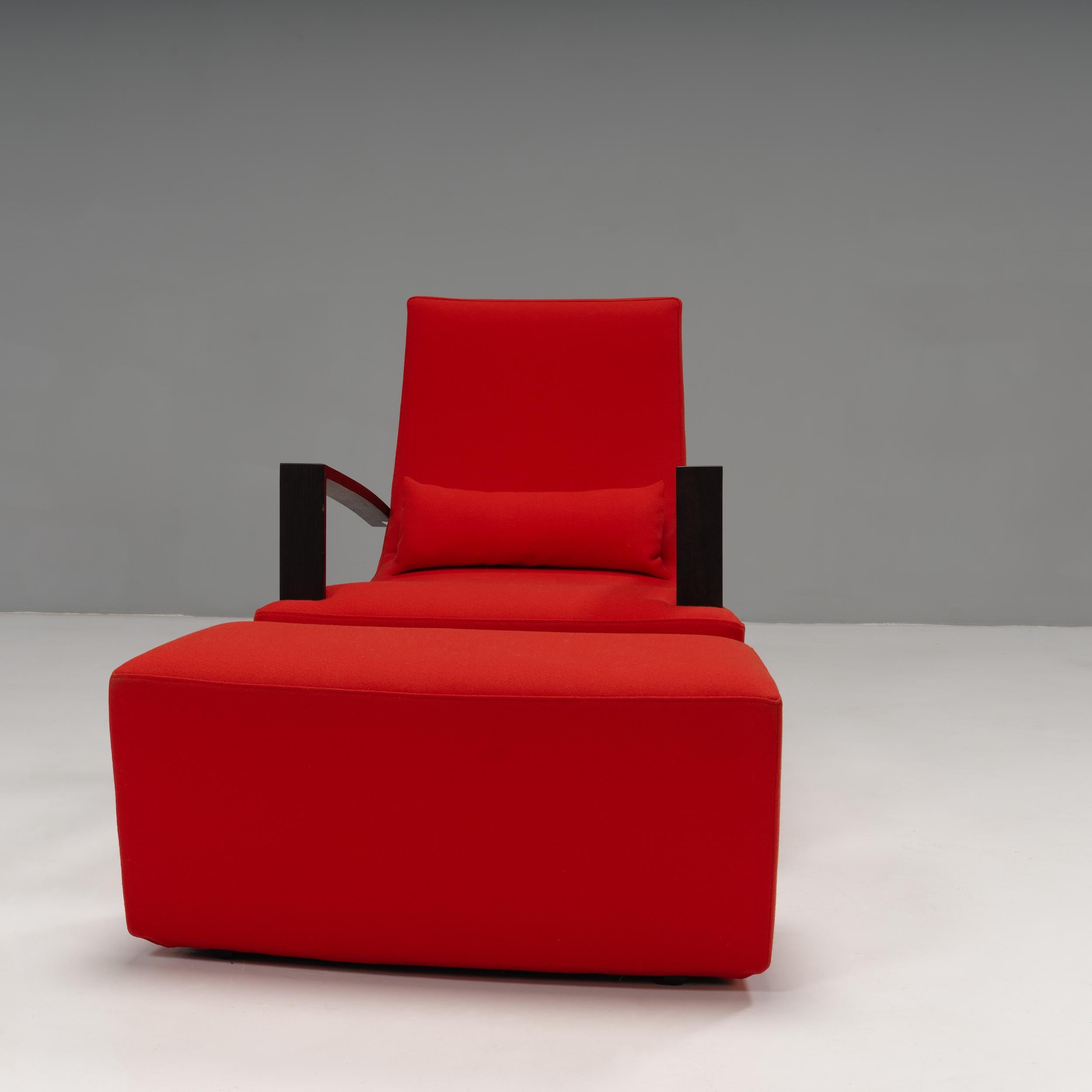 French Ligne Roset by Alban-Sebastien Gilles Neo Red Armchair & Footstool