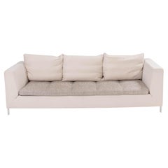 Ligne Roset by Didier Gomez Feng Cream and Brown Three-Seat Sofa
