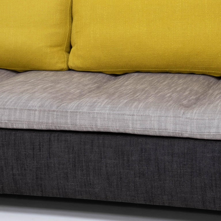 Ligne Roset by Didier Gomez Feng Grey and Yellow Three-Seat Feng Sofa ...