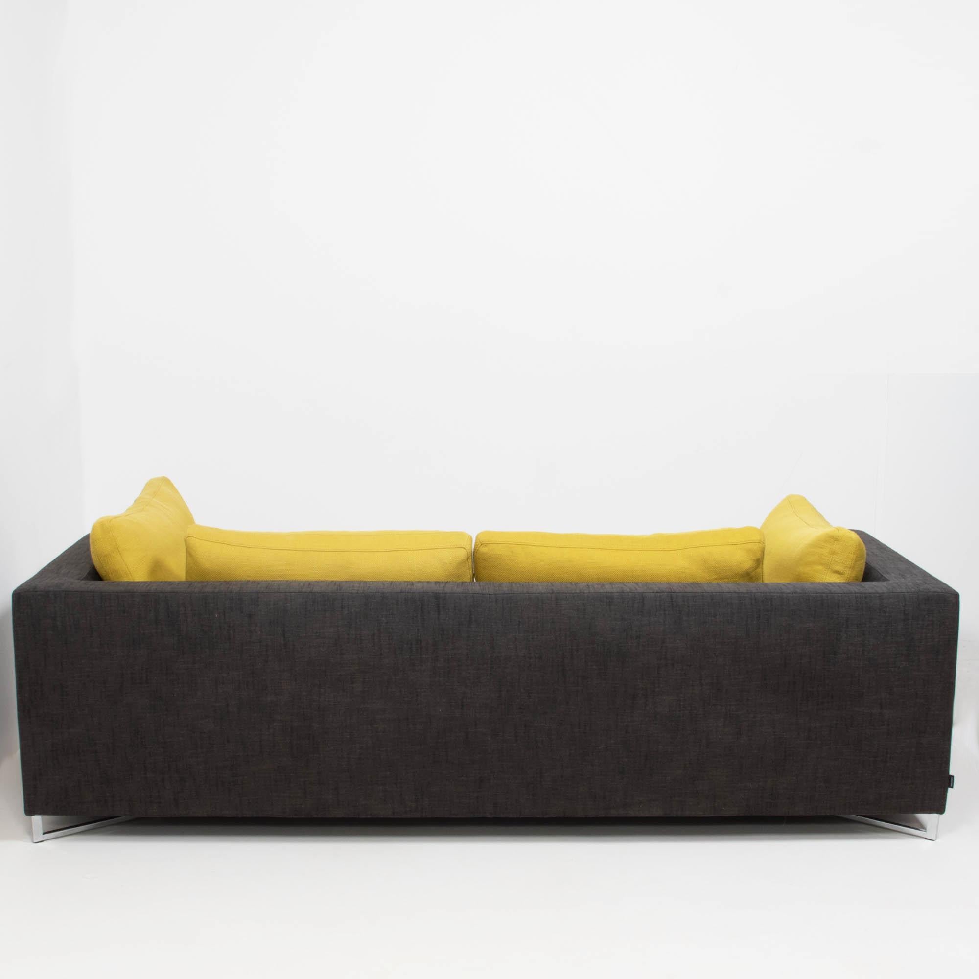 Ligne Roset by Didier Gomez Feng Grey and Yellow Three-Seat Feng Sofa, 2004 In Good Condition In London, GB
