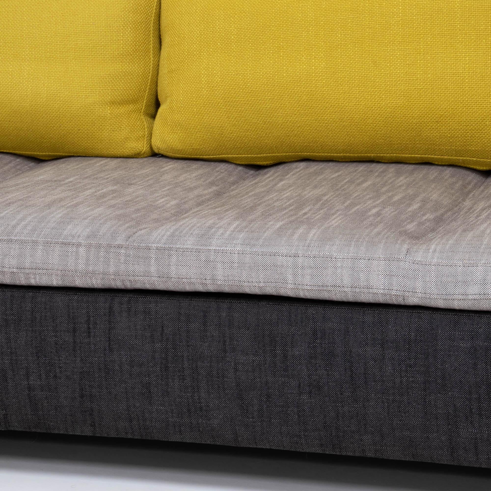 Ligne Roset by Didier Gomez Feng Grey and Yellow Three-Seat Feng Sofa, 2004 2