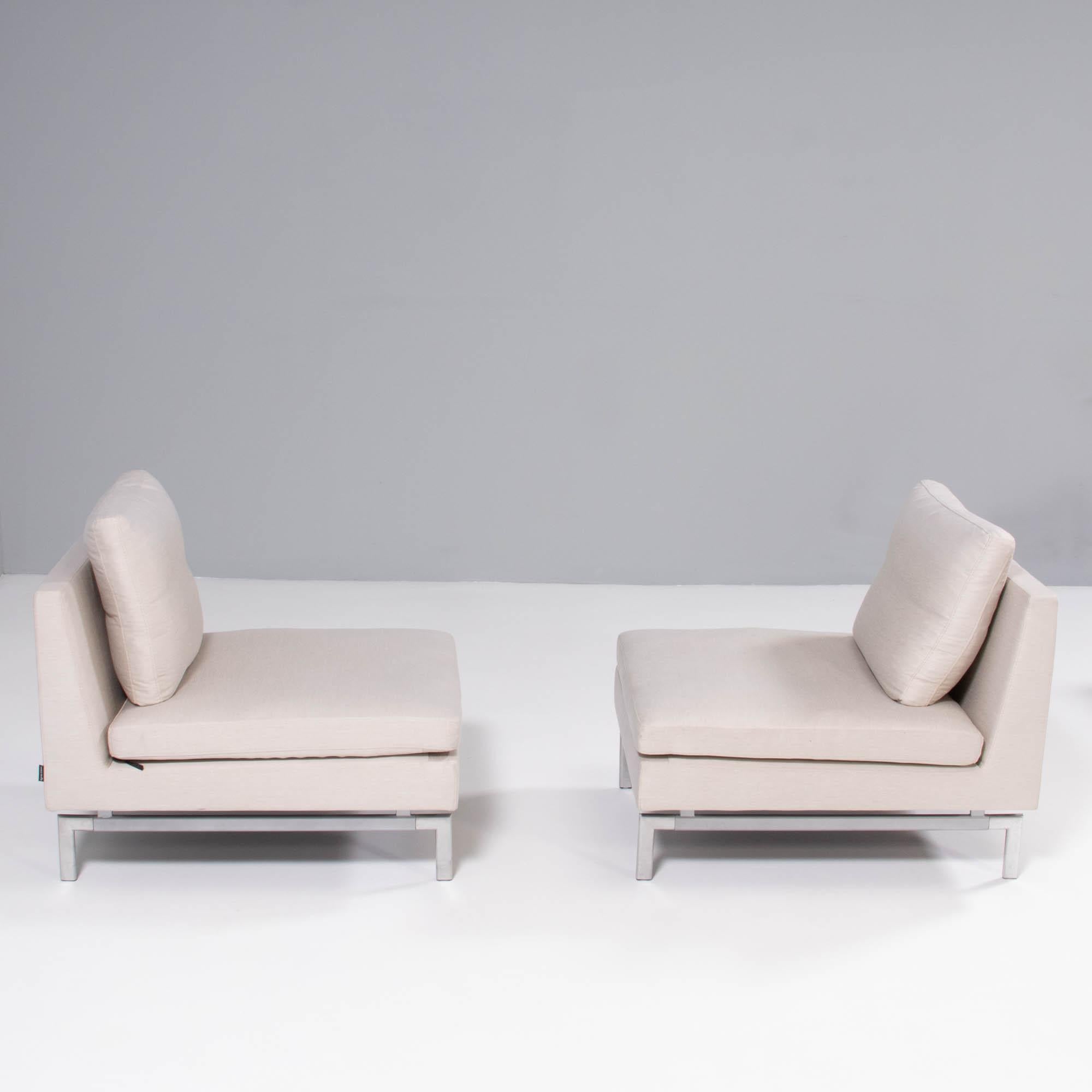 Ligne Roset by Didier Gomez Stricto Sensu Cream Fireside Chair, Set of 2 In Fair Condition In London, GB