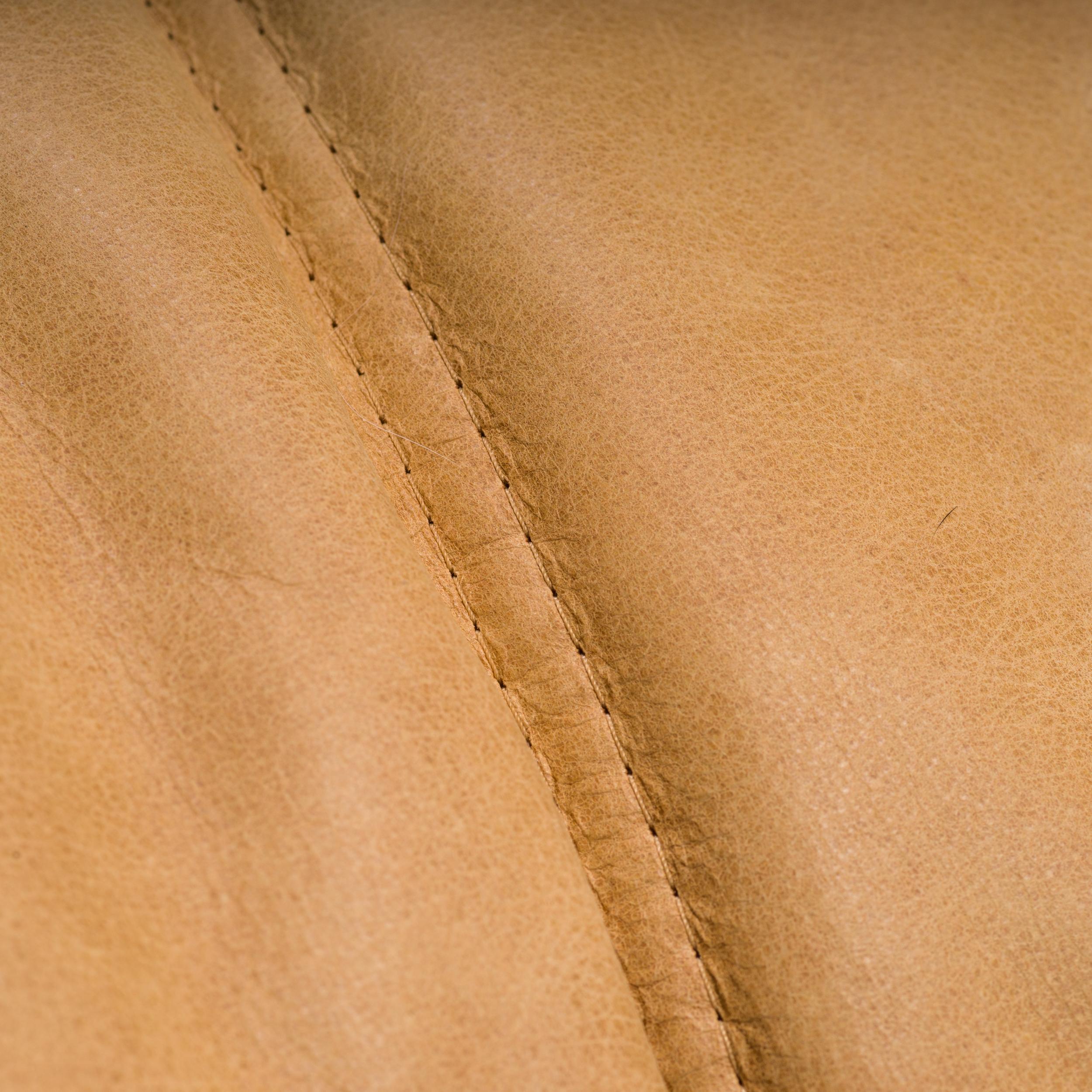 Ligne Roset by Michel Ducaroy Camel Brown Leather Togo, Set of Three For Sale 9