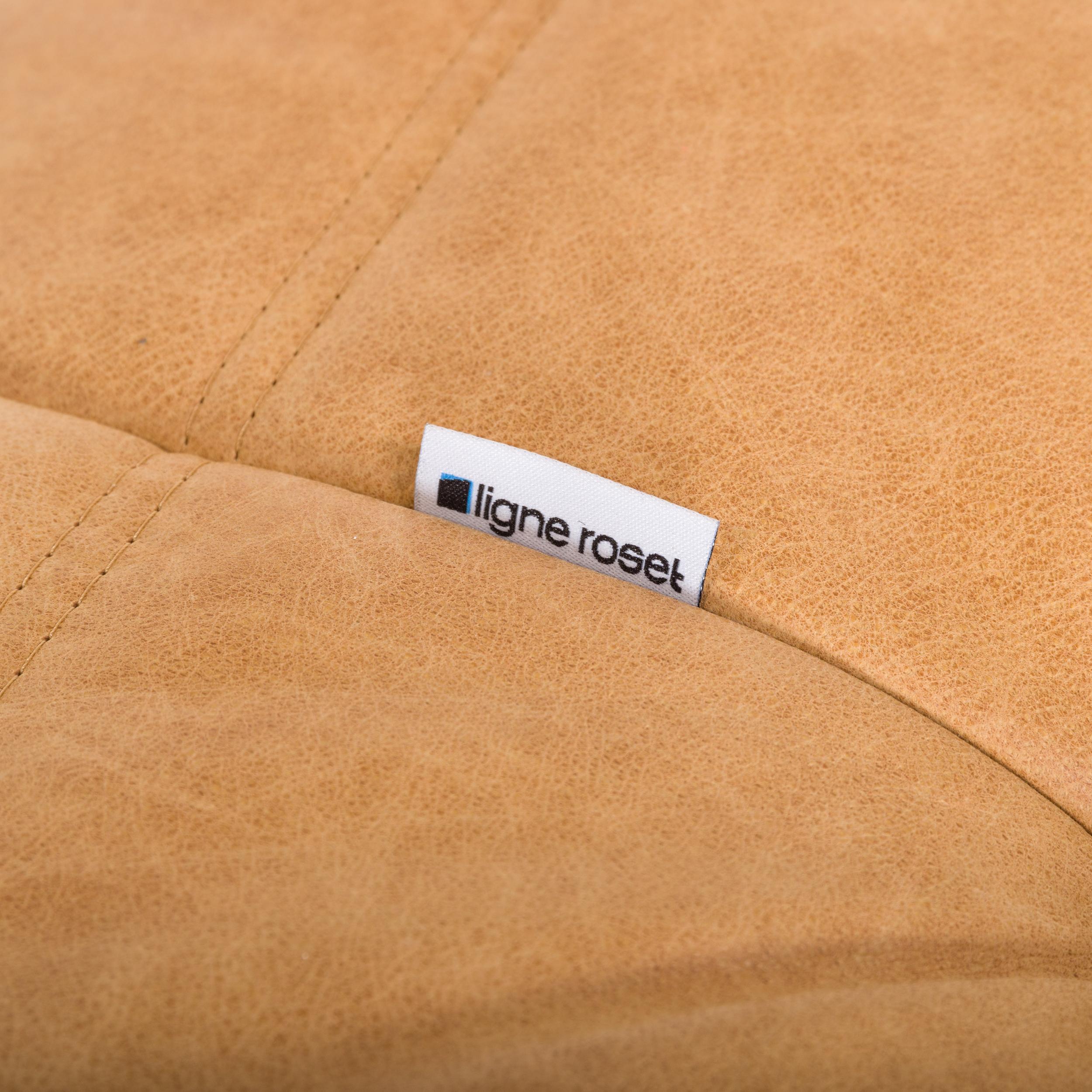 Ligne Roset by Michel Ducaroy Camel Brown Leather Togo Sofas, Set of Five For Sale 12