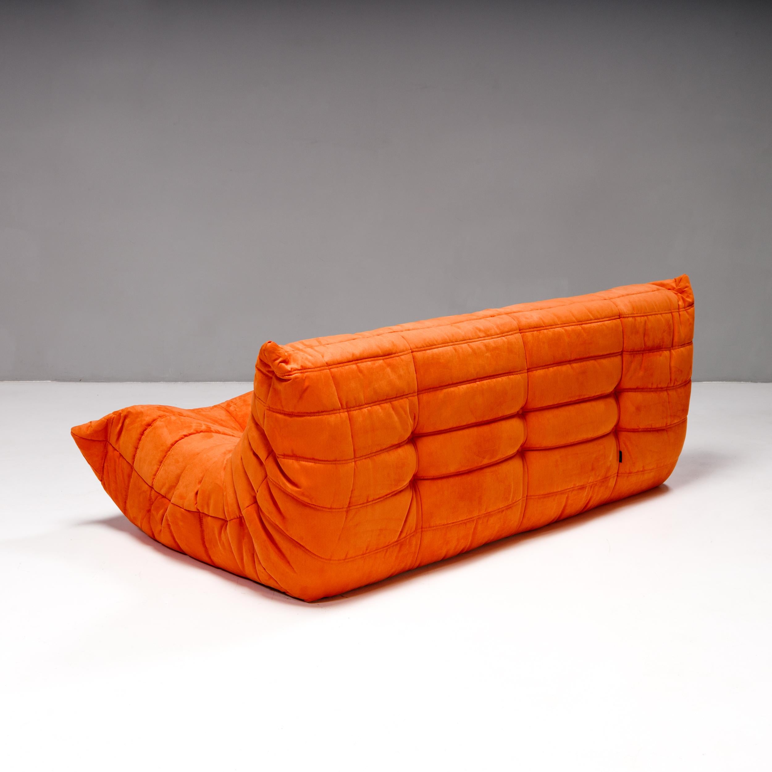 Ligne Roset by Michel Ducaroy Orange Togo, Set of Three For Sale 2
