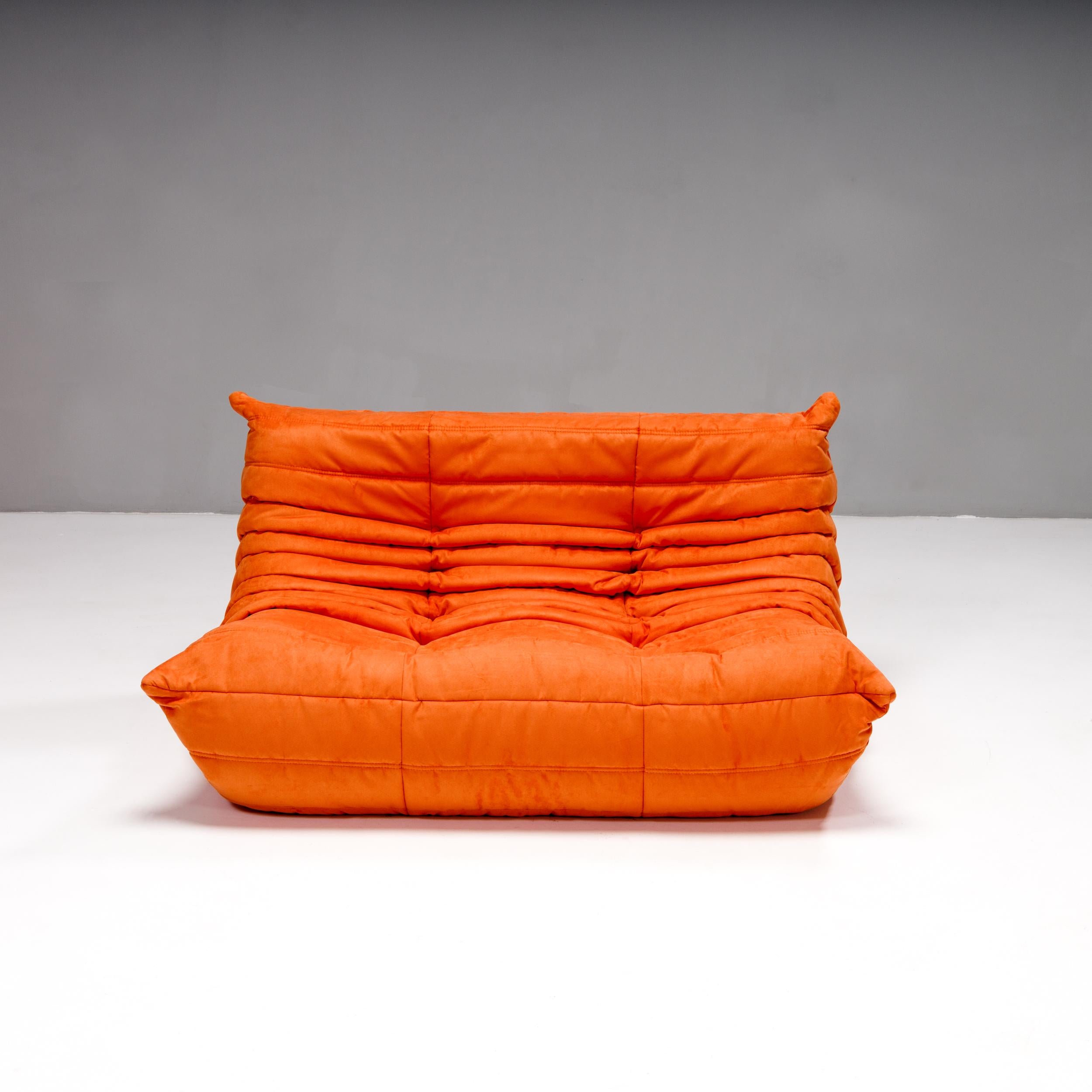 Ligne Roset by Michel Ducaroy Orange Togo, Set of Three For Sale 3