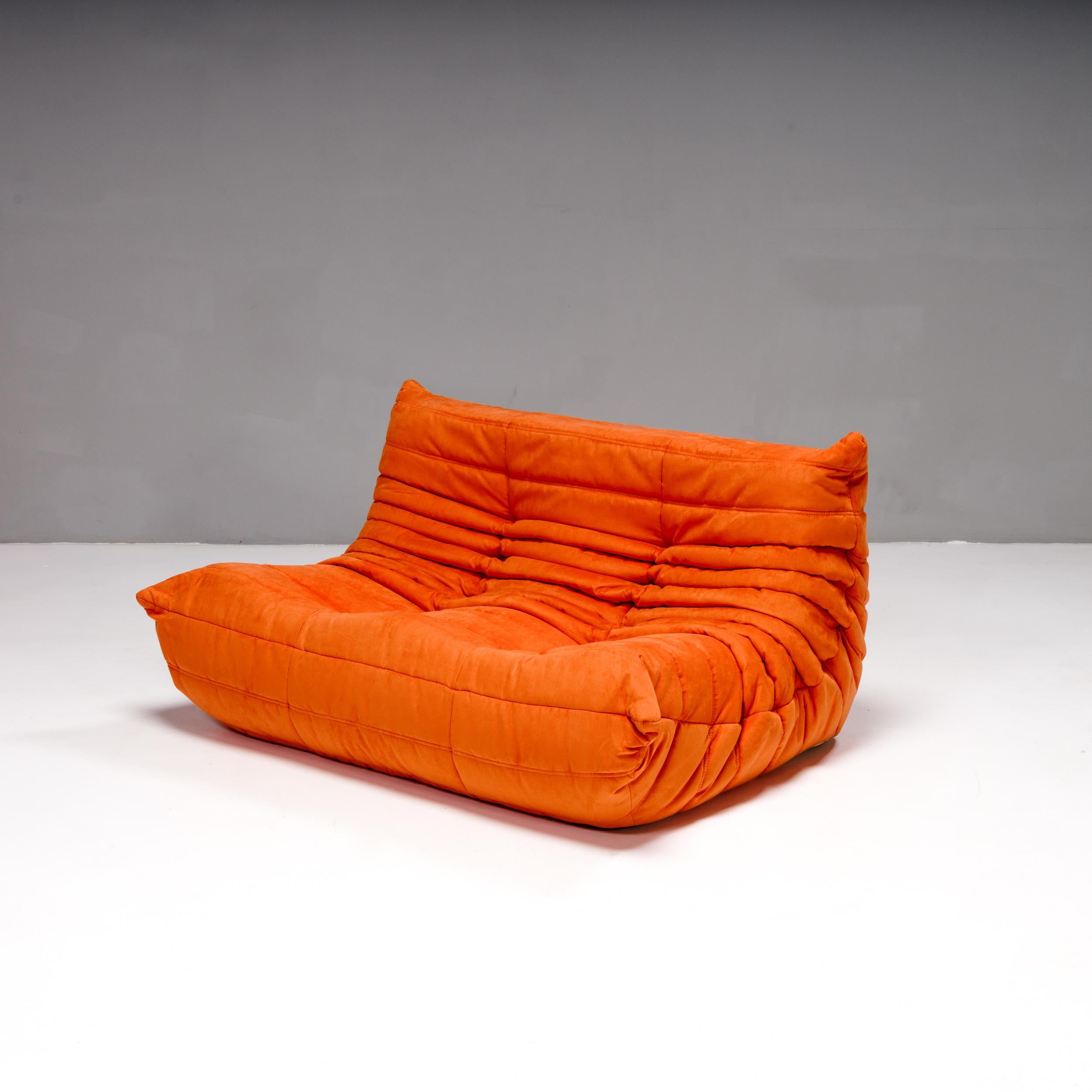 Ligne Roset by Michel Ducaroy Orange Togo, Set of Three For Sale 4