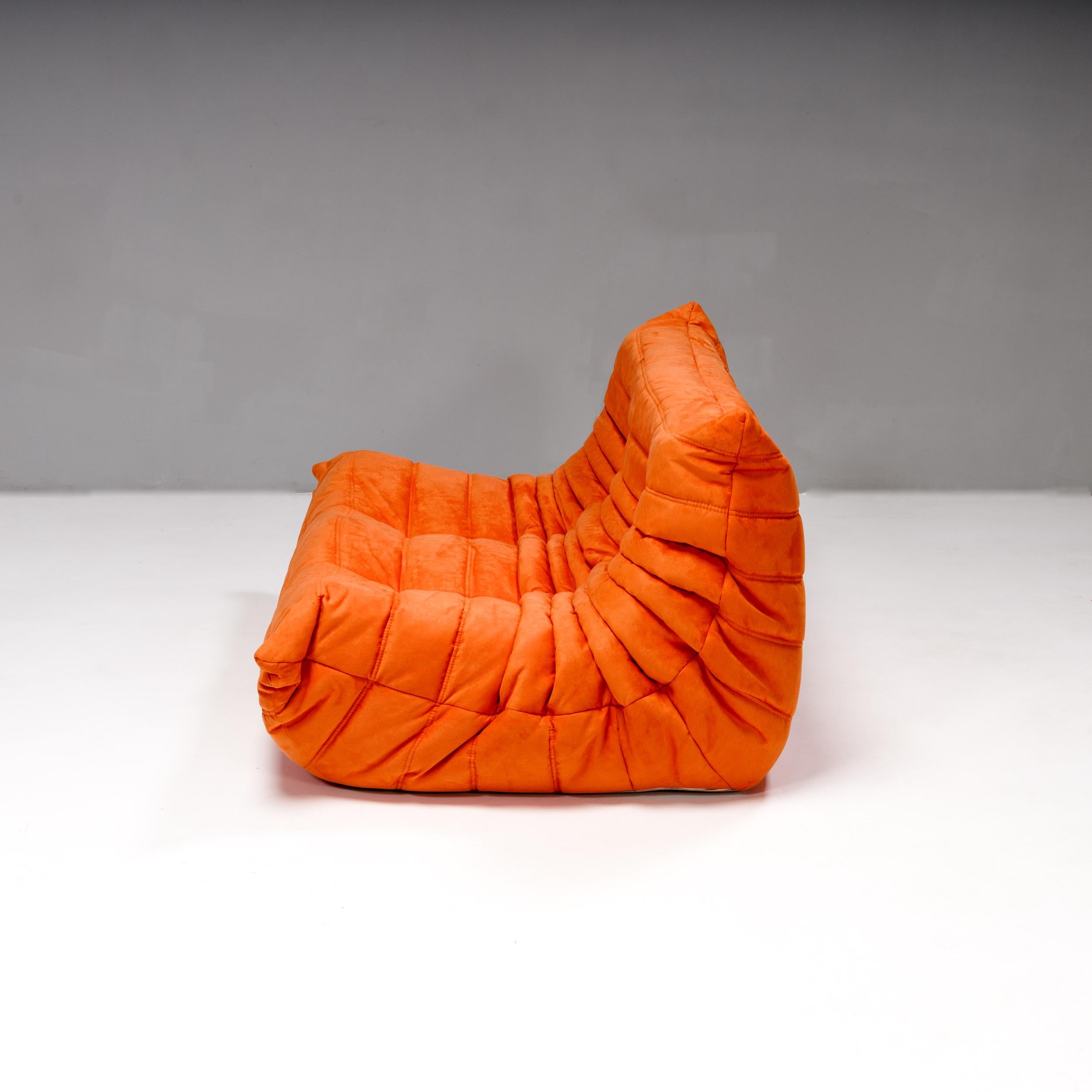 Ligne Roset by Michel Ducaroy Orange Togo, Set of Three For Sale 5