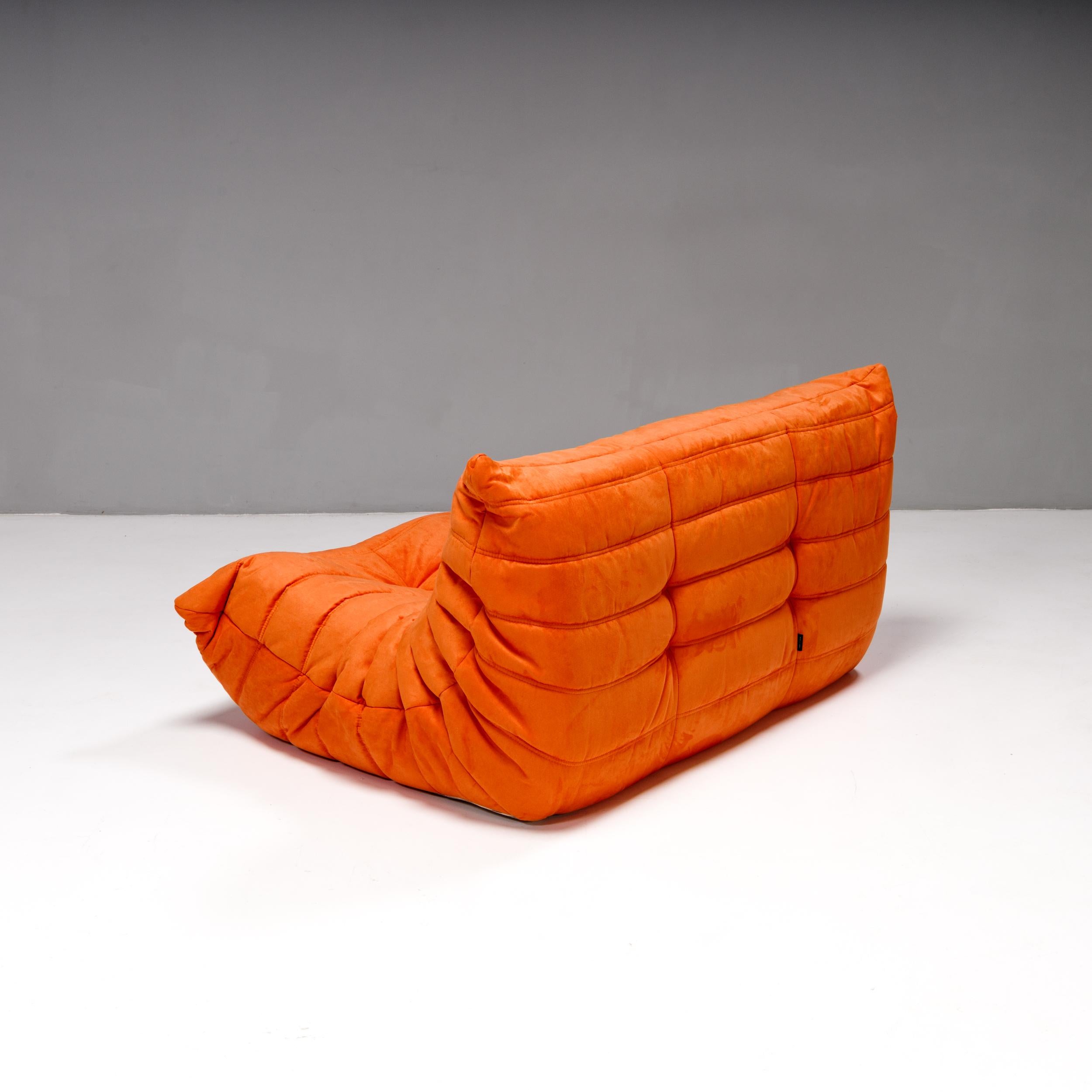 Ligne Roset by Michel Ducaroy Orange Togo, Set of Three For Sale 6