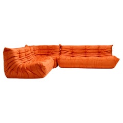 Ligne Roset by Michel Ducaroy Orange Togo, Set of Three