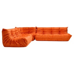 Set von drei orangefarbenem Ligne-Rose-Set von Michel Ducaroy