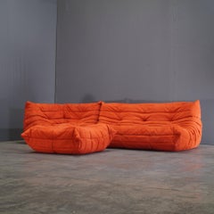 Ligne Roset by Michel Ducaroy Sofá Togo Naranja, set de tres