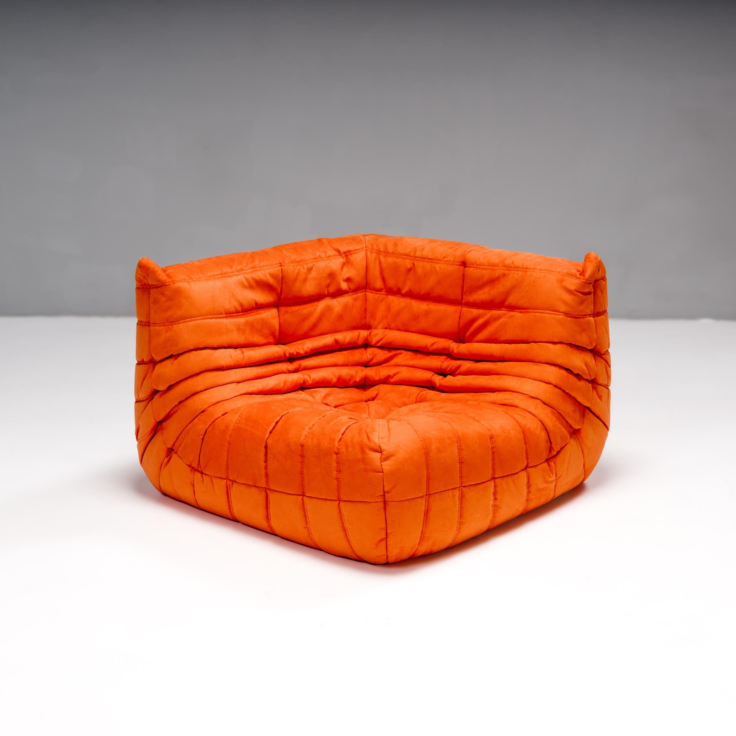 Ligne Roset by Michel Ducaroy Orange Togo, three piece set In Good Condition For Sale In London, GB