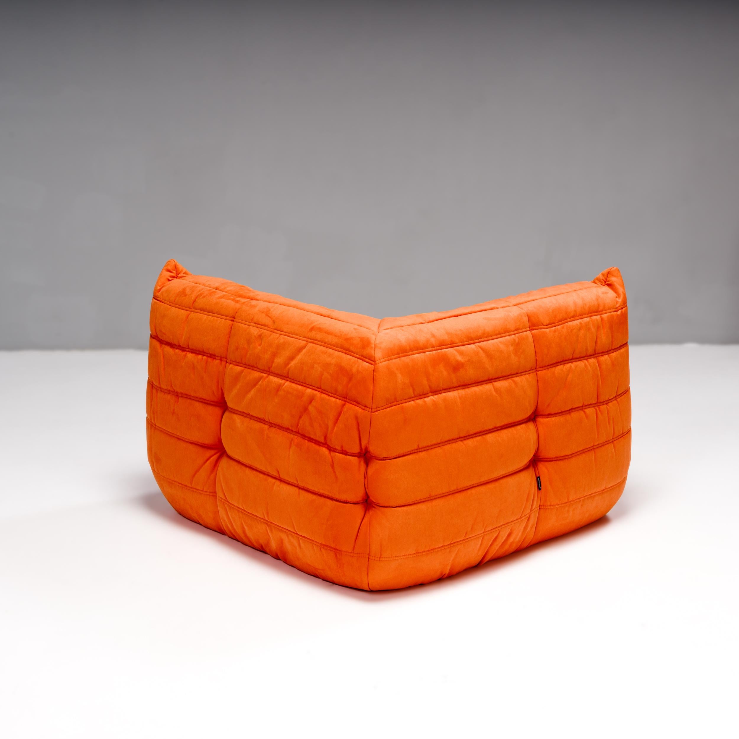 Contemporary Ligne Roset by Michel Ducaroy Orange Togo, three piece set For Sale
