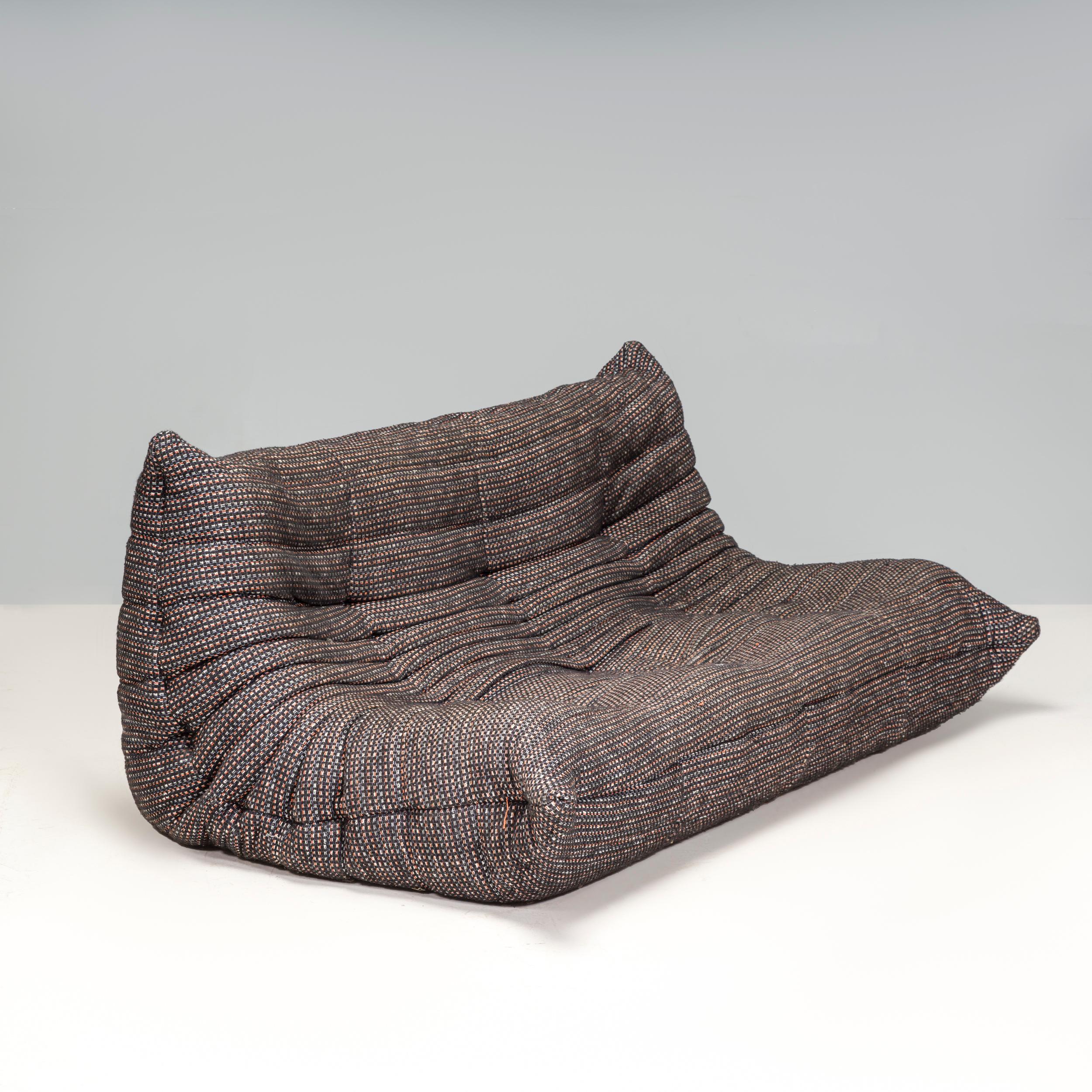 Fabric Ligne Roset by Michel Ducaroy Togo Boucle Modular Sofa, Set of 3