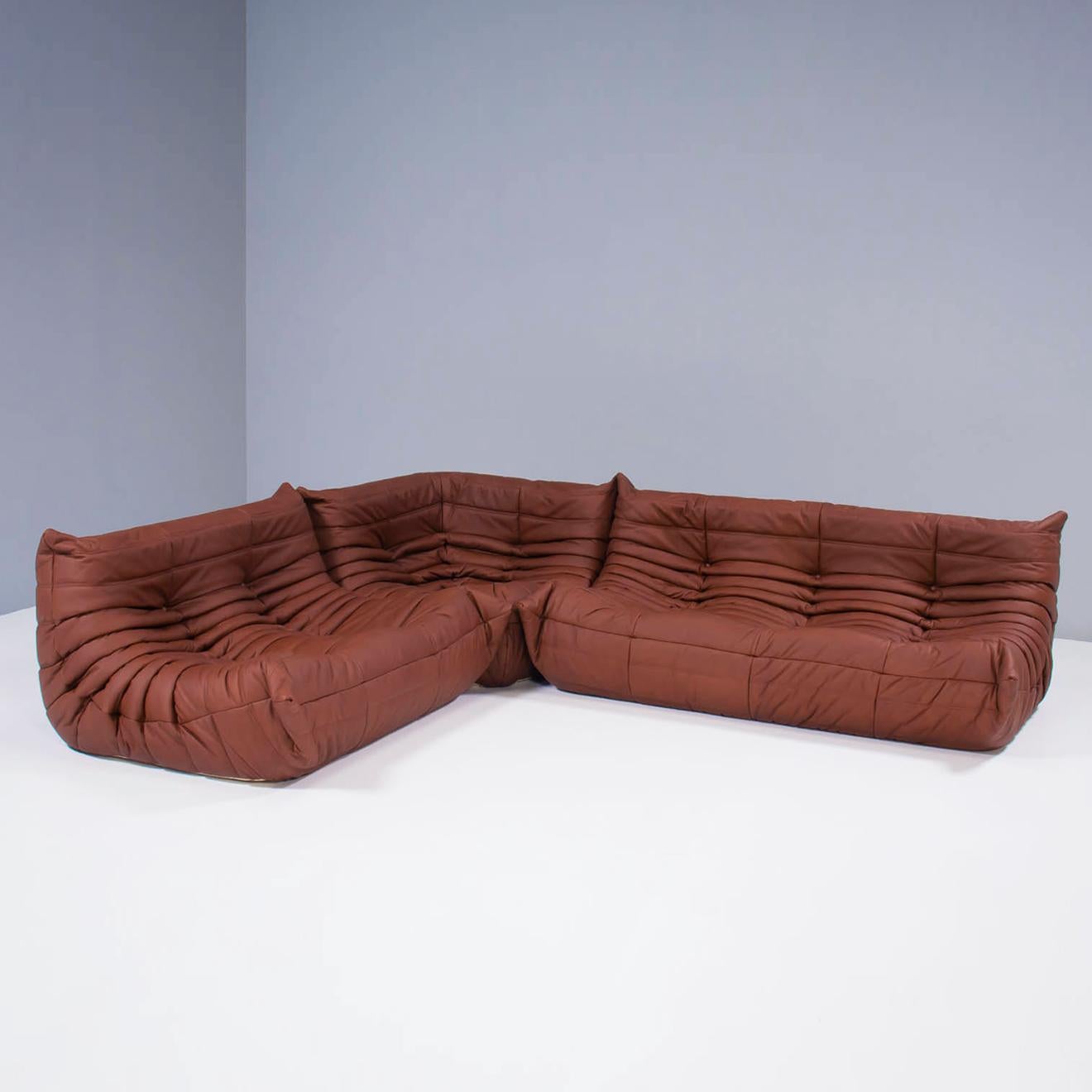 The iconic Togo sofa, originally designed by Michel Ducaroy for Ligne Roset in 1973, has become a design mid century Classic.

This set is incredibly versatile and can be used alone or paired with other pieces from the range. The piece features the