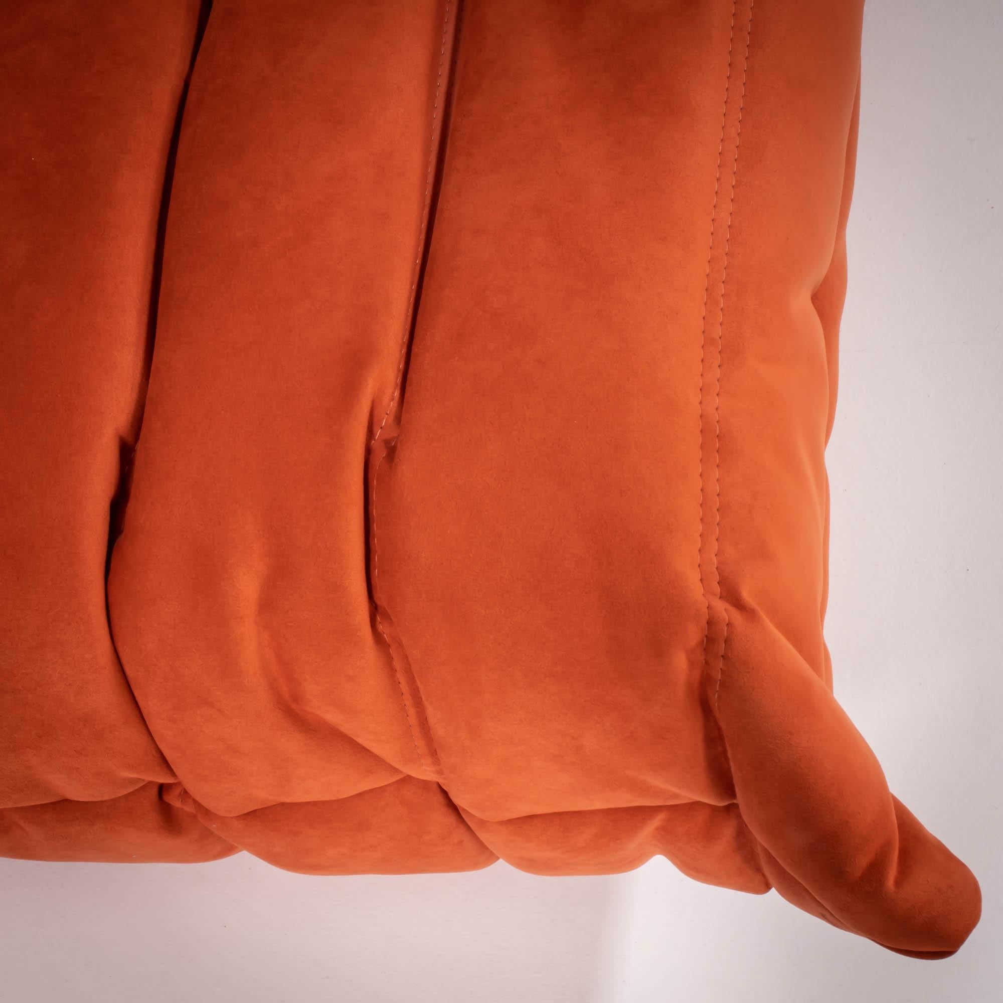 Fabric Ligne Roset by Michel Ducaroy Togo Cadmium Orange Footstool