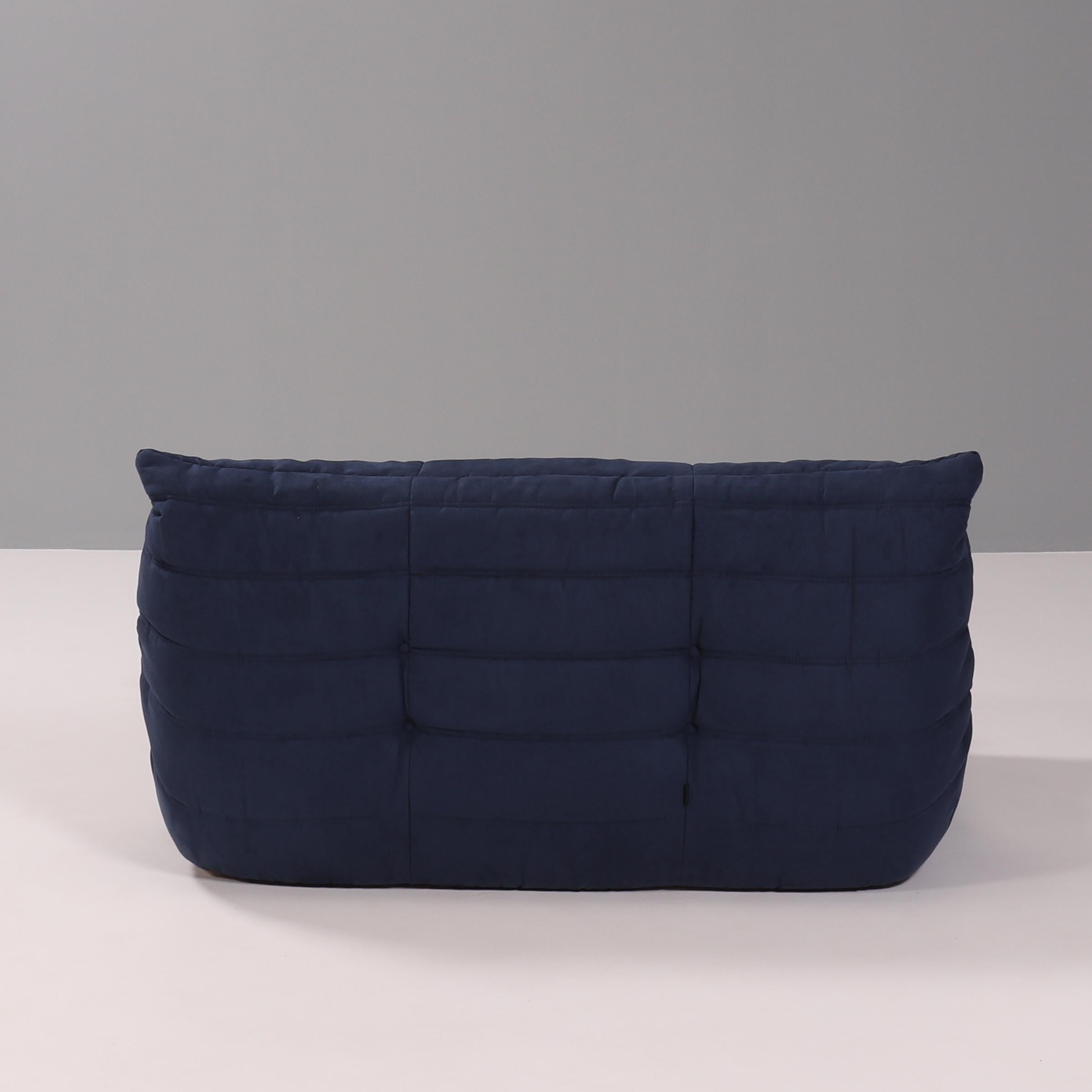 Ligne Roset by Michel Ducaroy Togo Dark Blue Modular Two Seater Sofa In Good Condition In London, GB