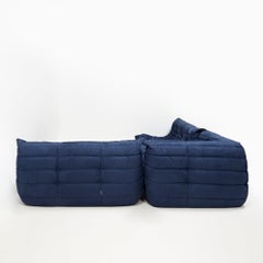 Ligne Roset by Michel Ducaroy Togo Dark Blue Sofa and Footstool, Set of 5